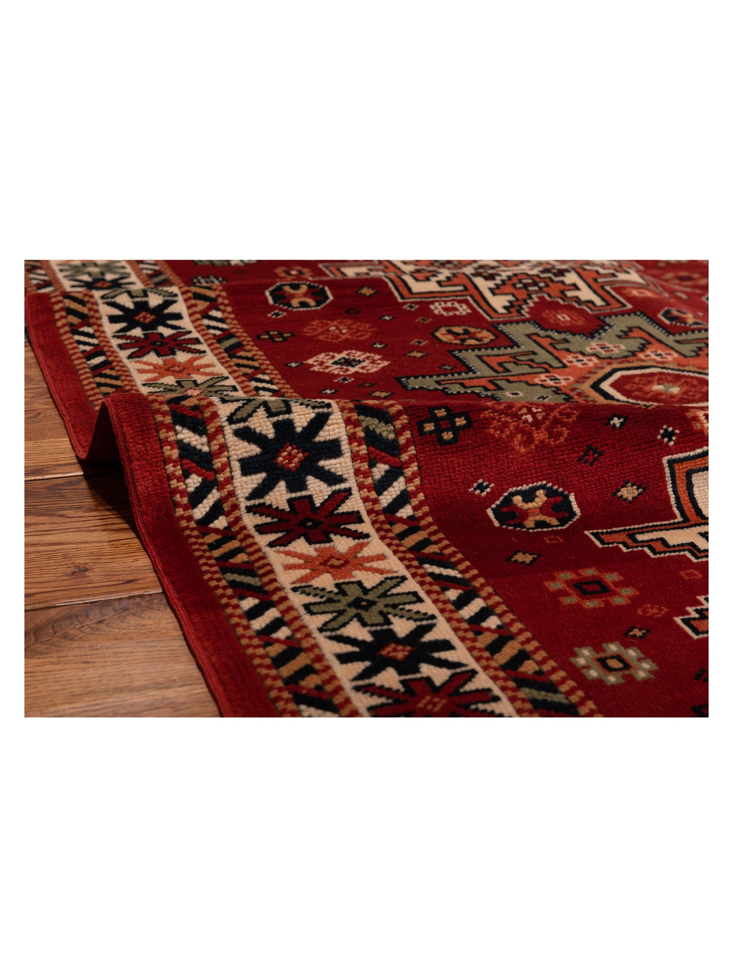 Turkish Shirwan 145212 Red Ivory 3.10x5.7 Hand Knotted Rug
