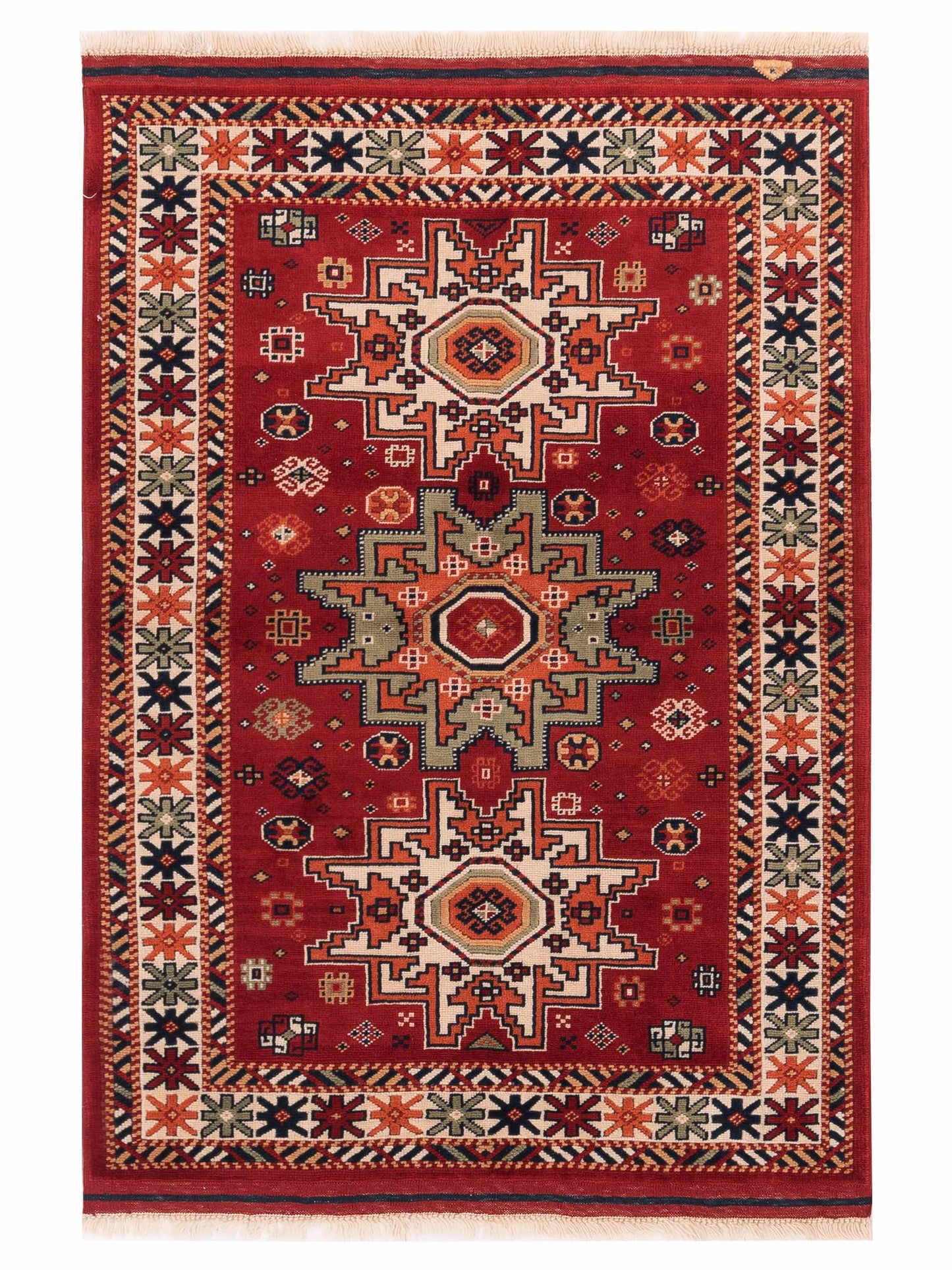 Pasha Turkish Shirwan Red Ivory Traditional