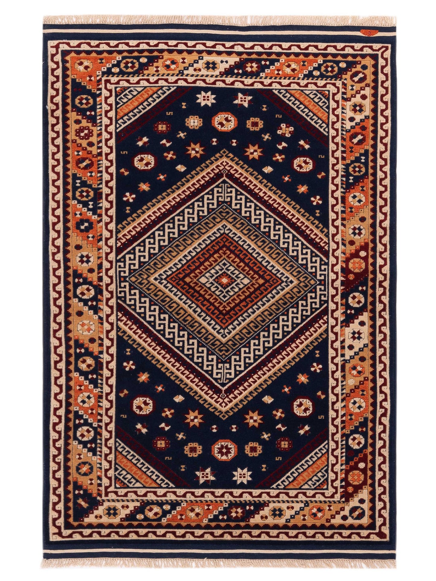 Pasha Turkish Shirwan Navy Orange Traditional