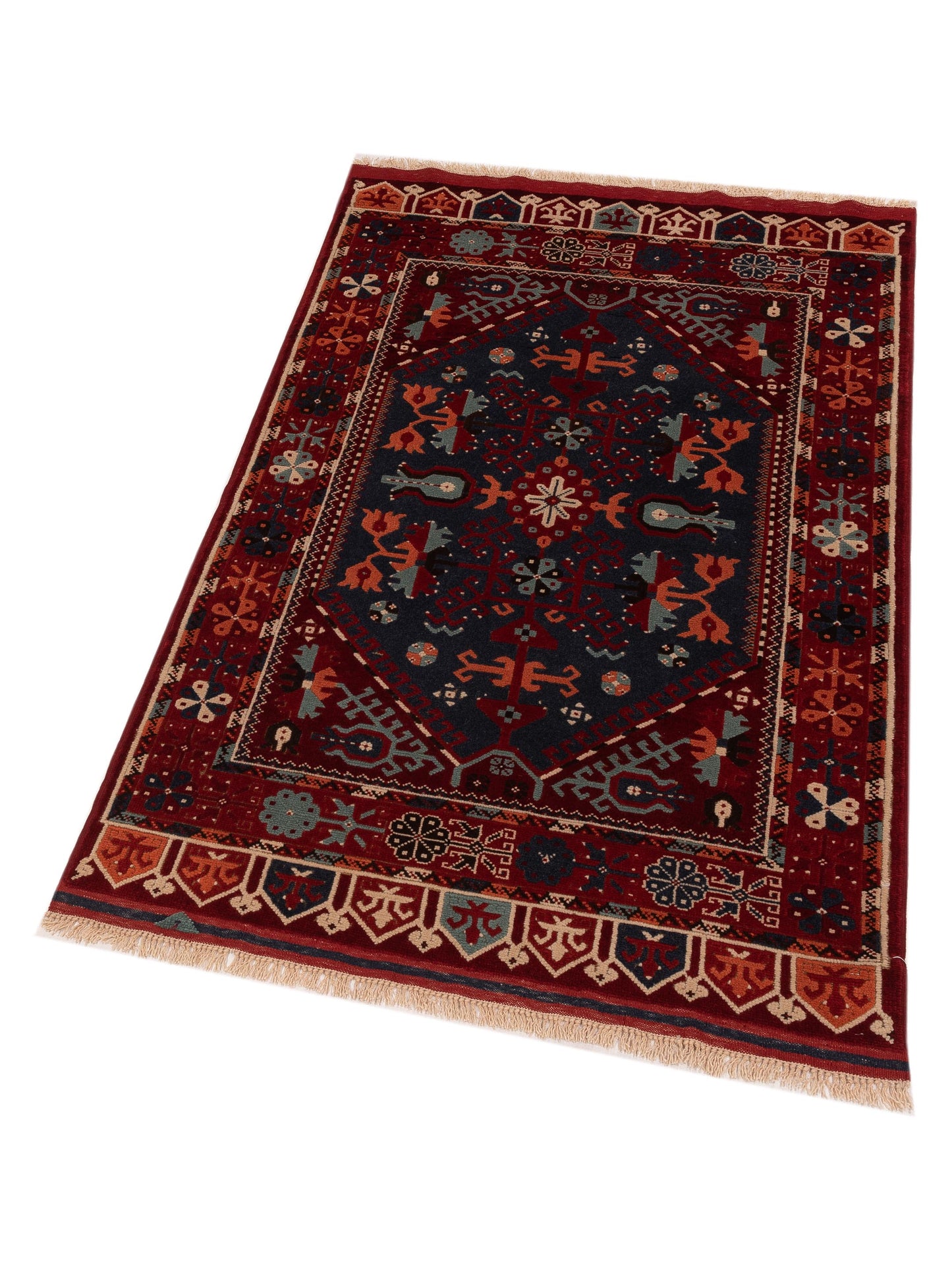 Turkish Shirwan 145216 Charcoal Red 3.10x6 Hand Knotted Rug