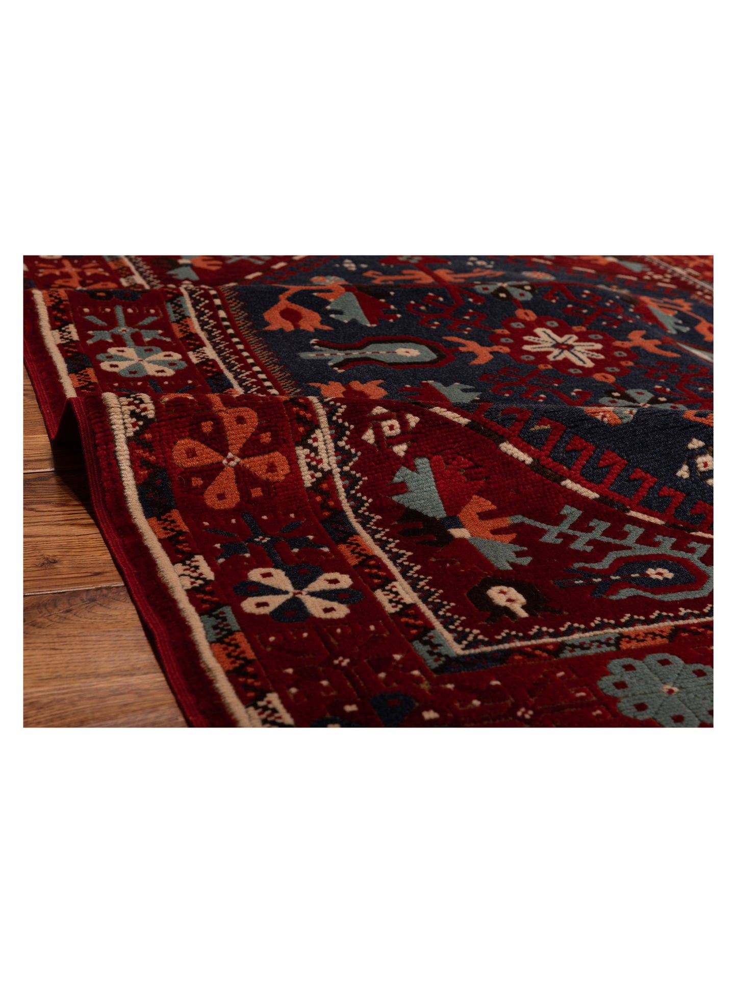 Turkish Shirwan 145216 Charcoal Red 3.10x6 Hand Knotted Rug