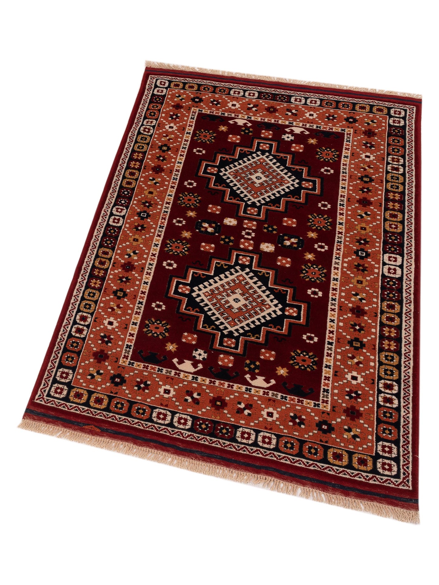 Turkish Shirwan 145217 Red Orange 3.11x5.11 Hand Knotted Rug