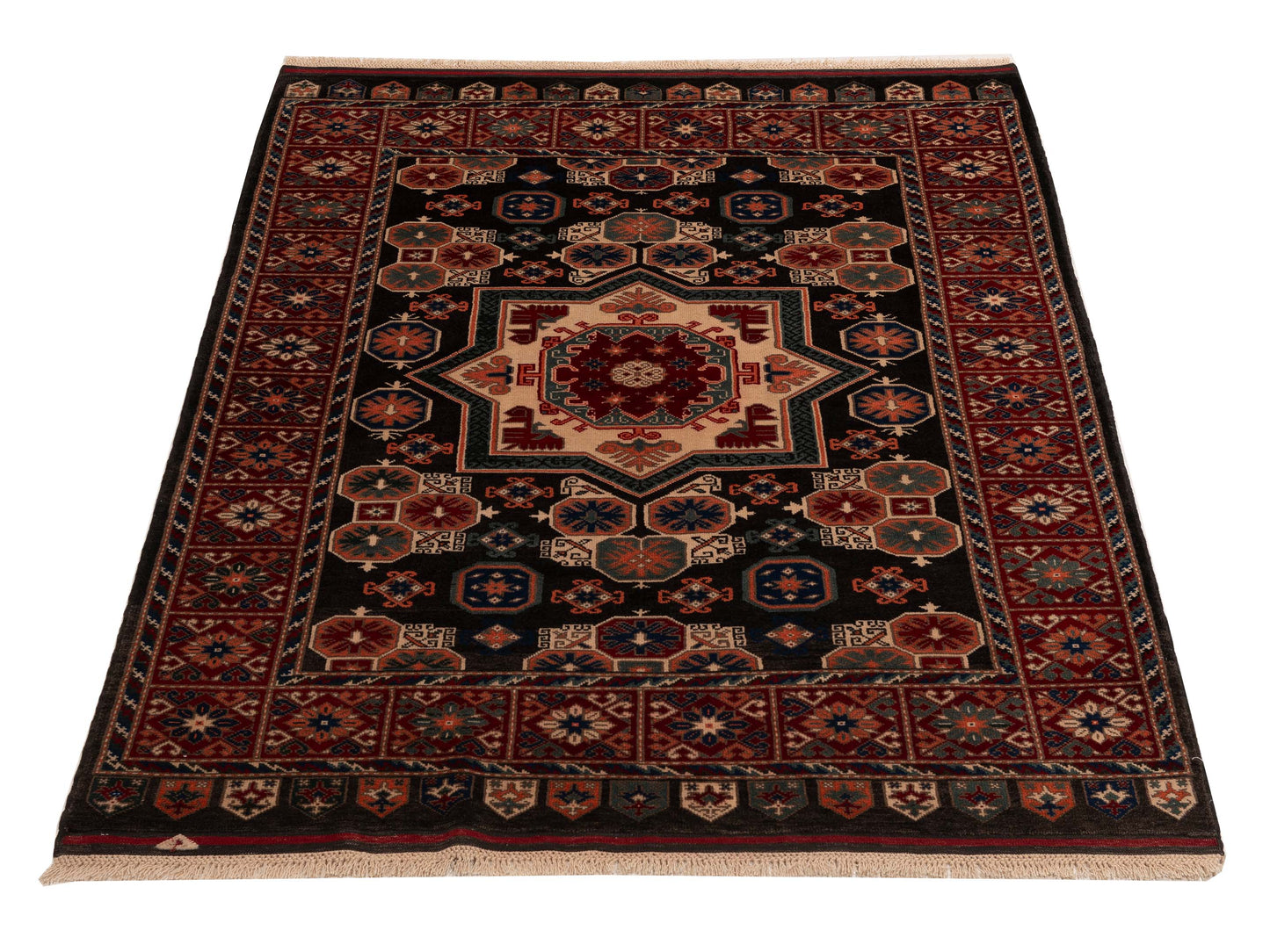 Turkish Shirwan 145218 Brown Red 5.8x7.9 Hand Knotted Rug