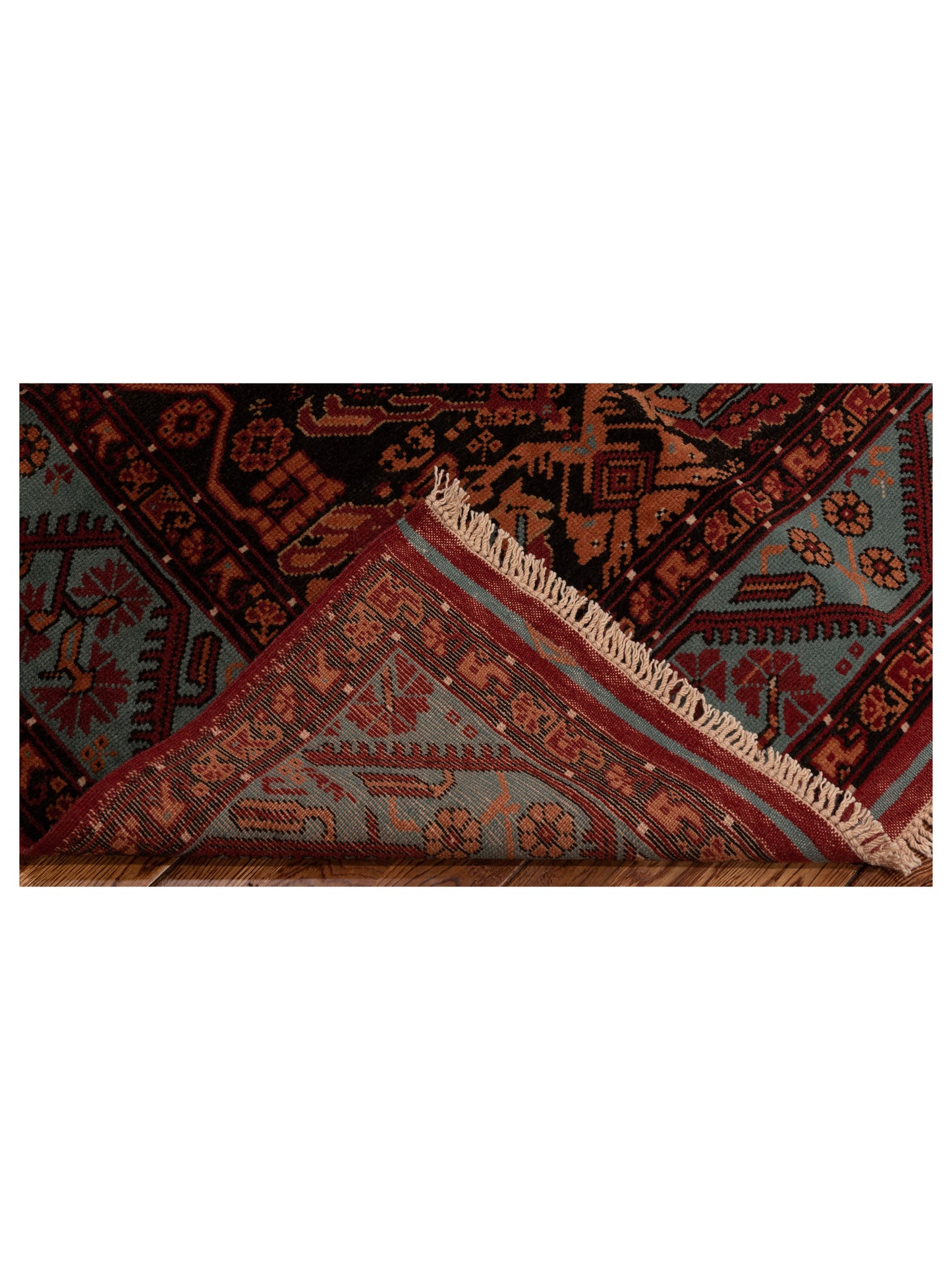 Turkish Shirwan 145220 Black Blue 4.2x5.3 Hand Knotted Rug
