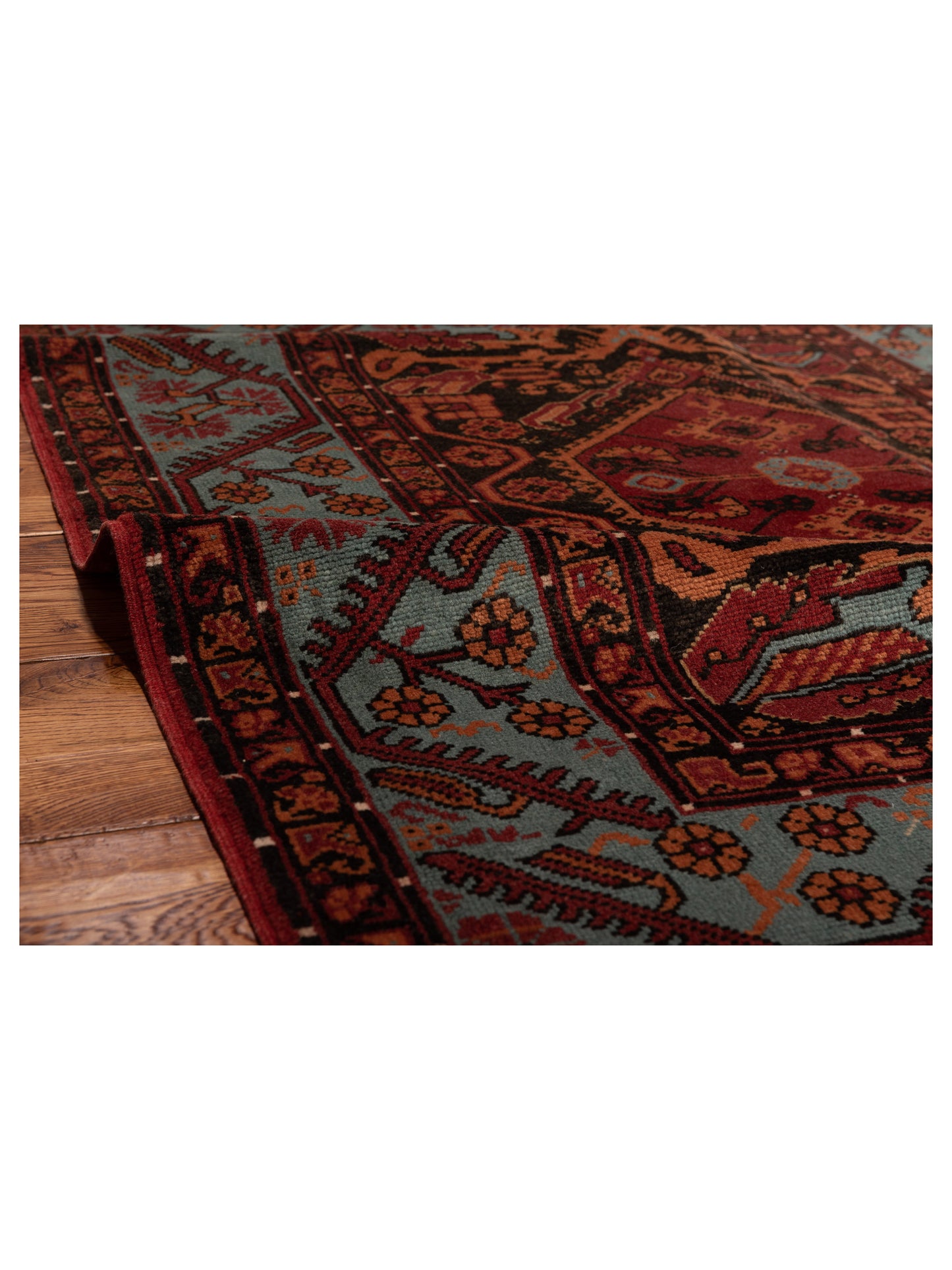 Turkish Shirwan 145220 Black Blue 4.2x5.3 Hand Knotted Rug