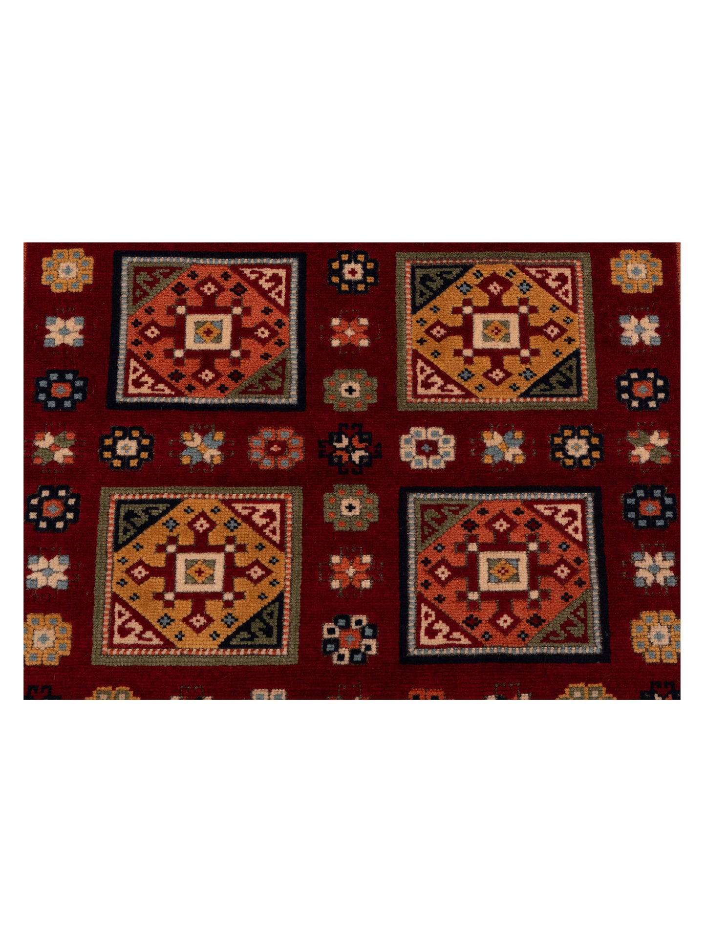 Turkish Shirwan 145222 Red Ivory 3.10x5.4 Hand Knotted Rug