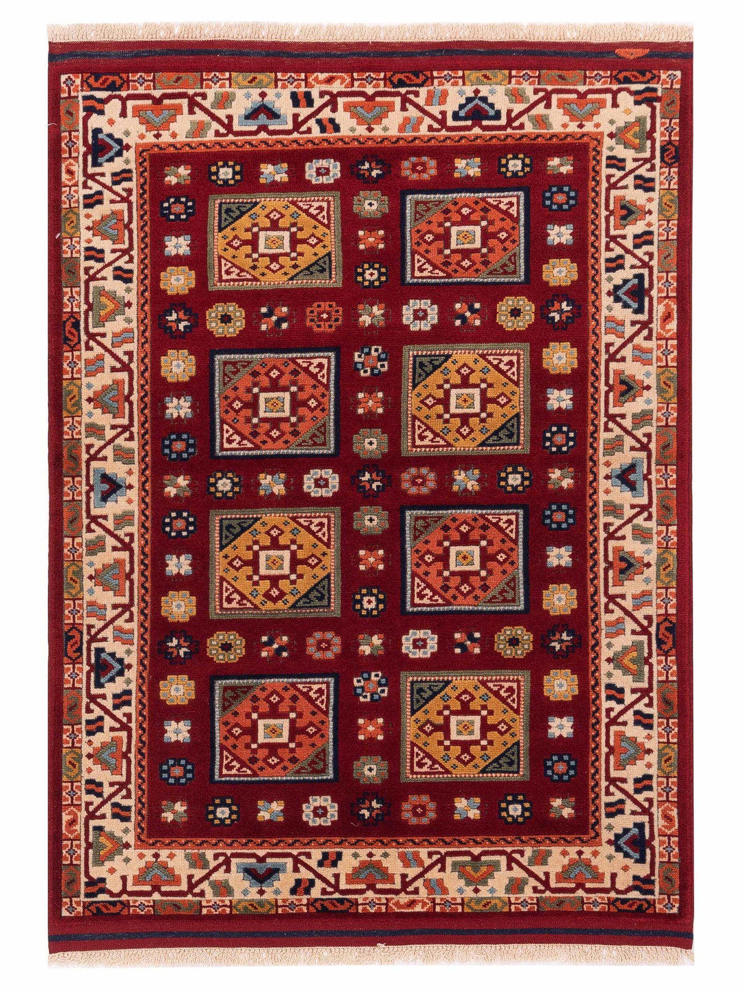 Pasha Turkish Shirwan Red Ivory Traditional