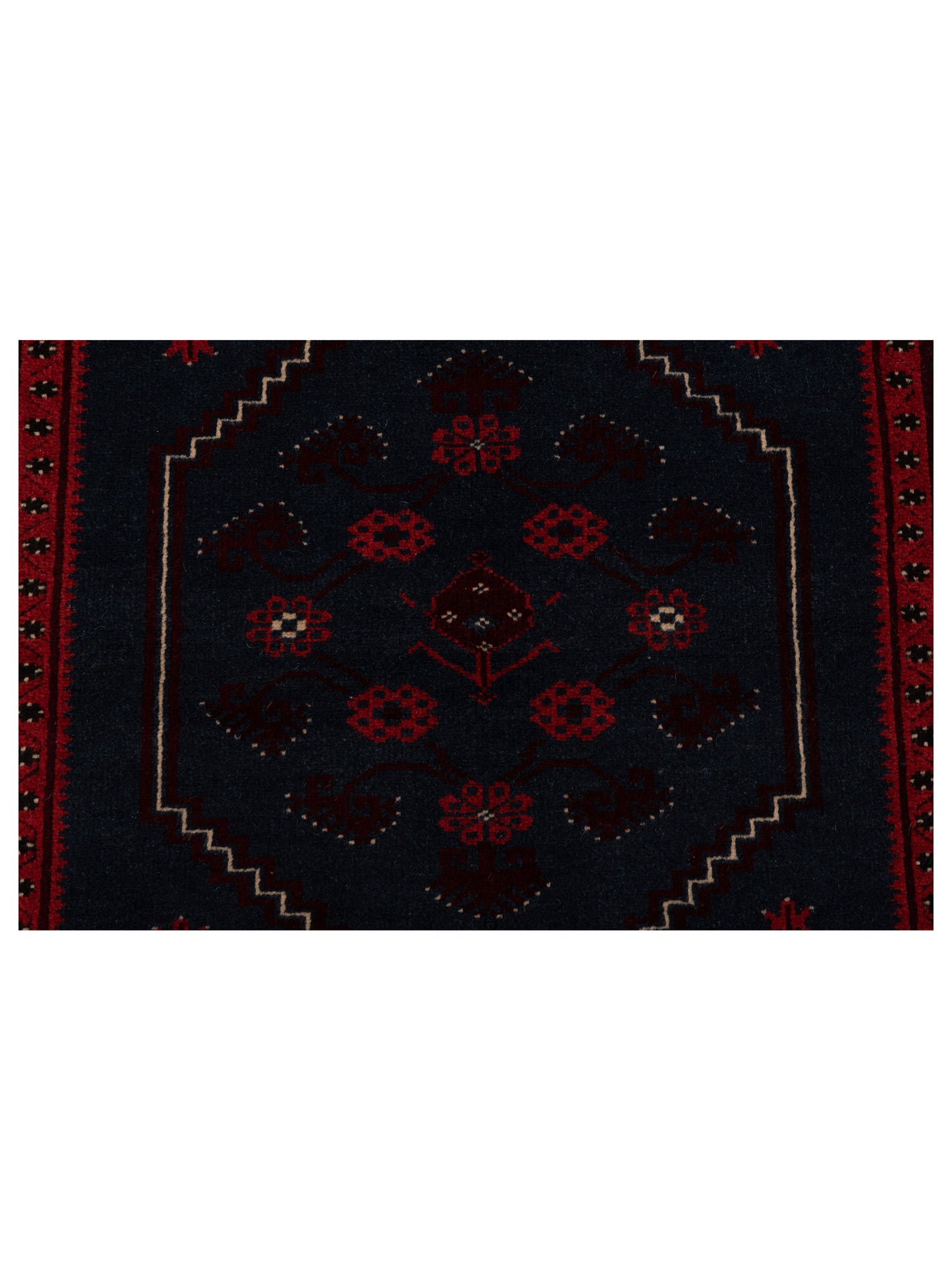 Turkish Shirwan 145227 Black Ivory 3.11x5.1 Hand Knotted Rug