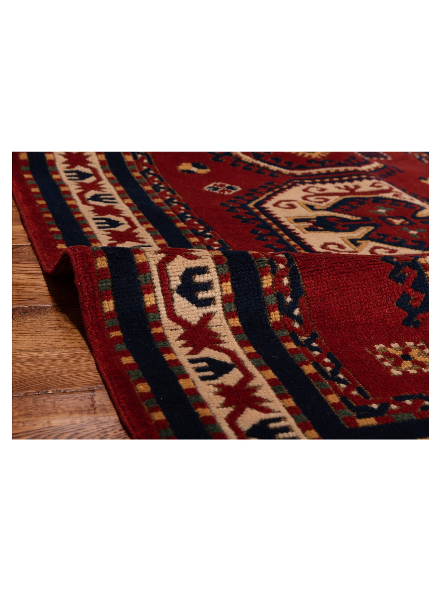 Turkish Shirwan 145233 Red Ivory 4x5.3 Hand Knotted Rug