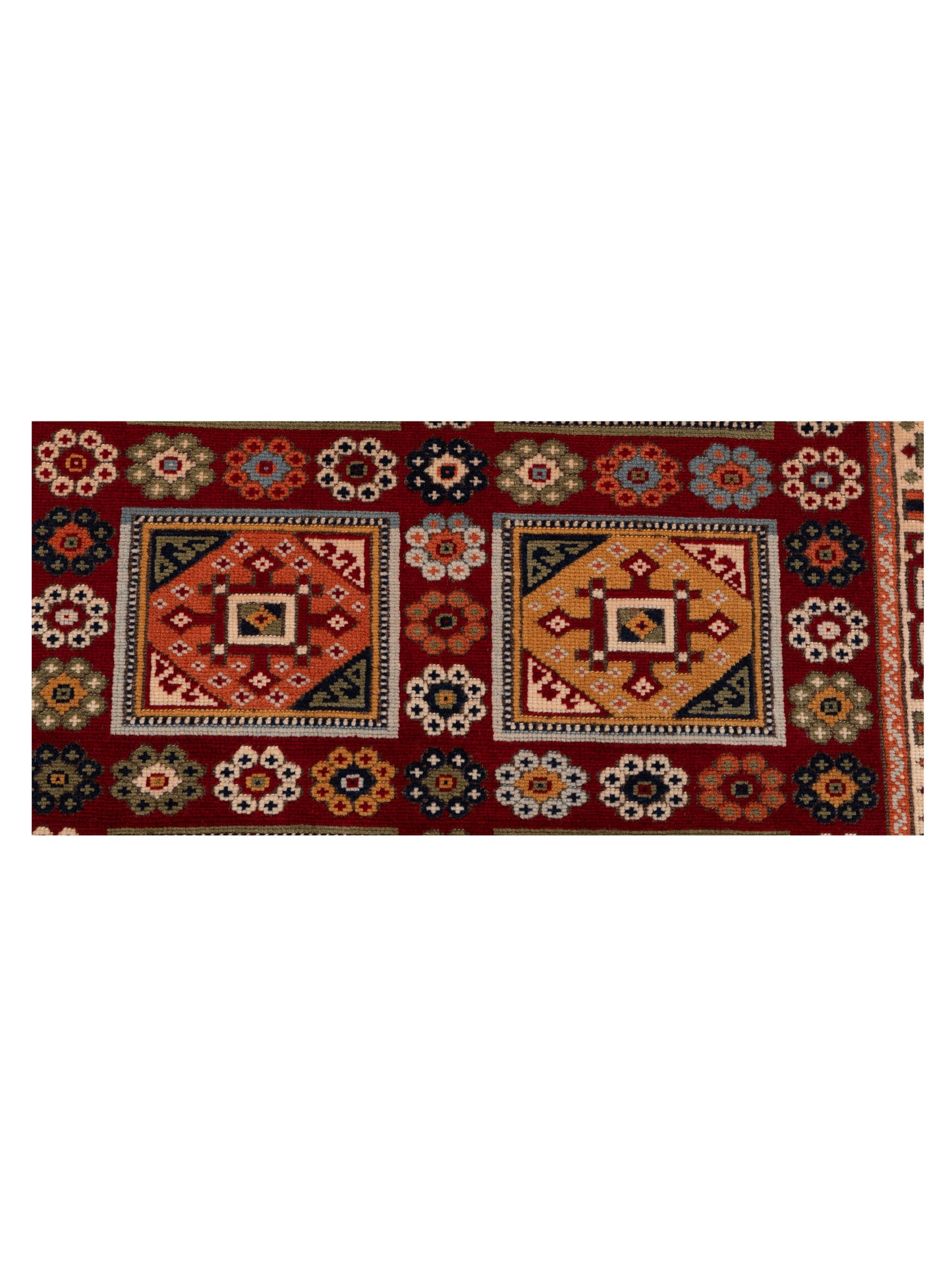 Turkish Shirwan 145234 Red Ivory 3.10x5.6 Hand Knotted Rug