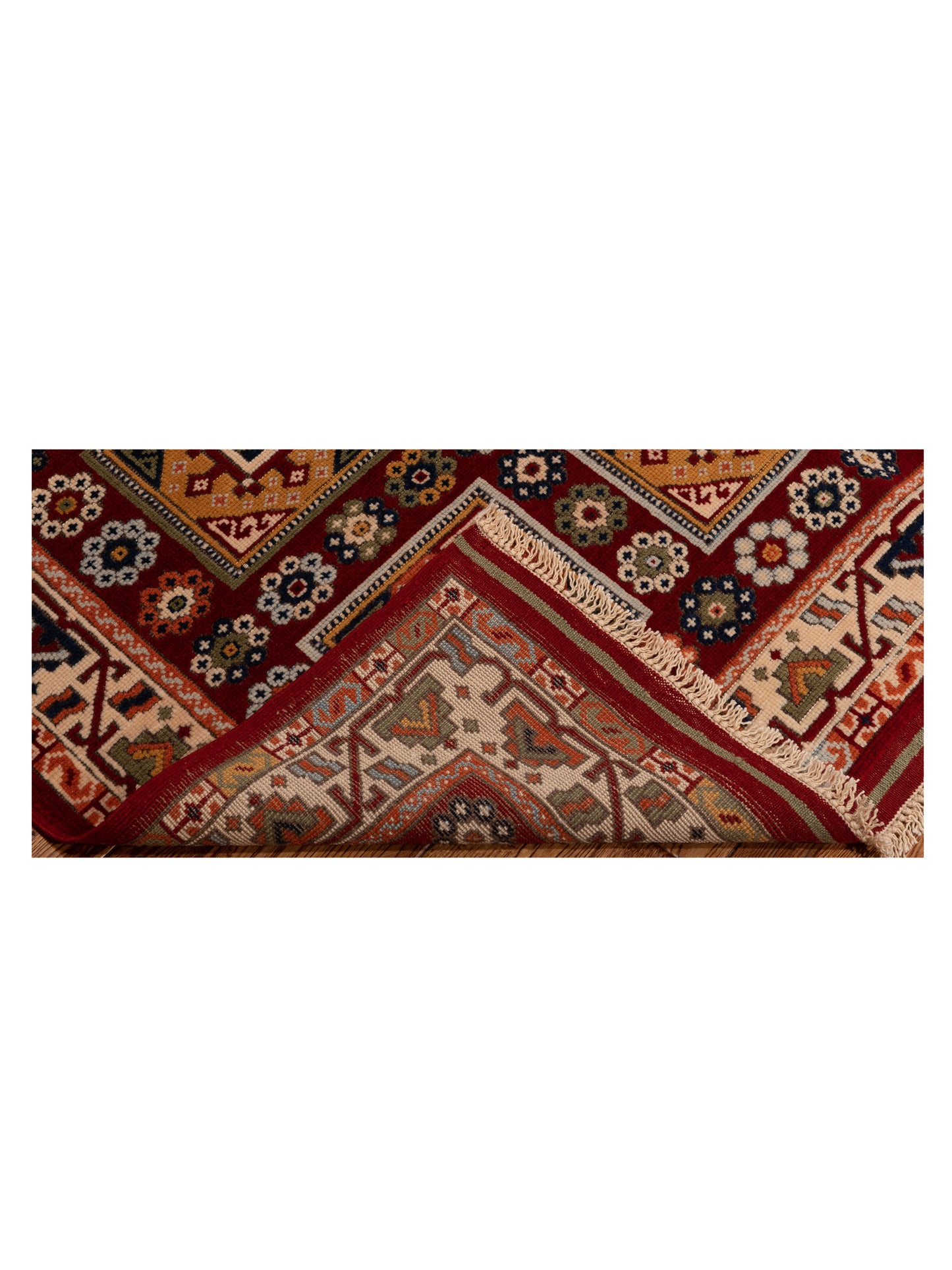 Turkish Shirwan 145234 Red Ivory 3.10x5.6 Hand Knotted Rug