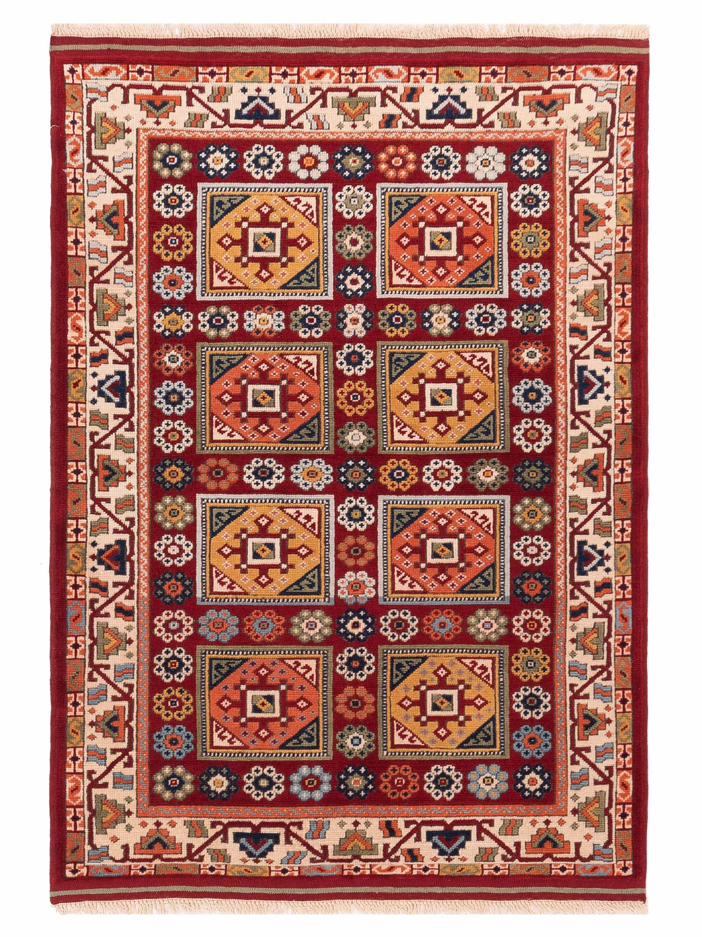 Pasha Turkish Shirwan Red Ivory Traditional
