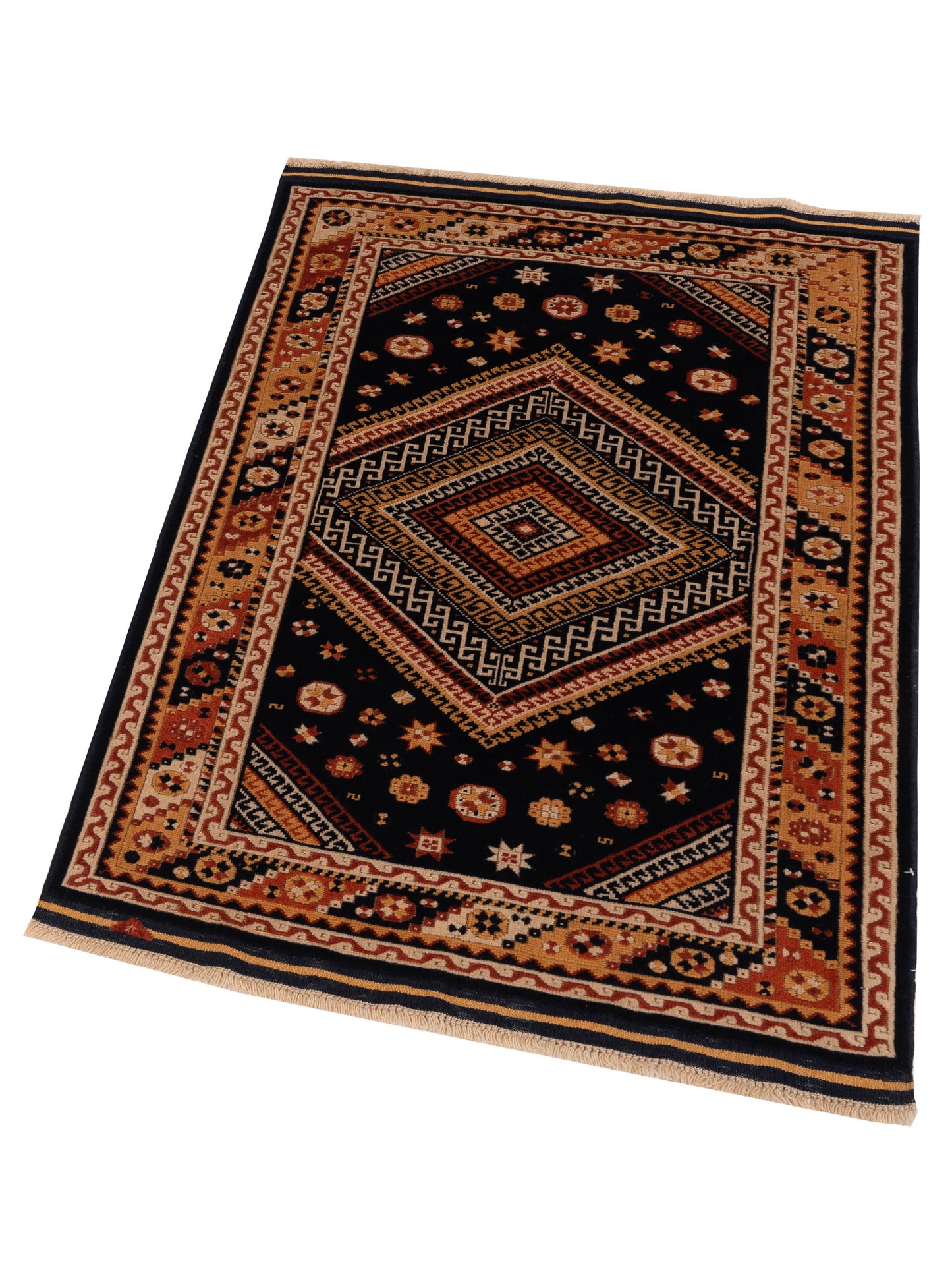 Turkish Shirwan 145235 Navy Orange 3.11x5.7 Hand Knotted Rug