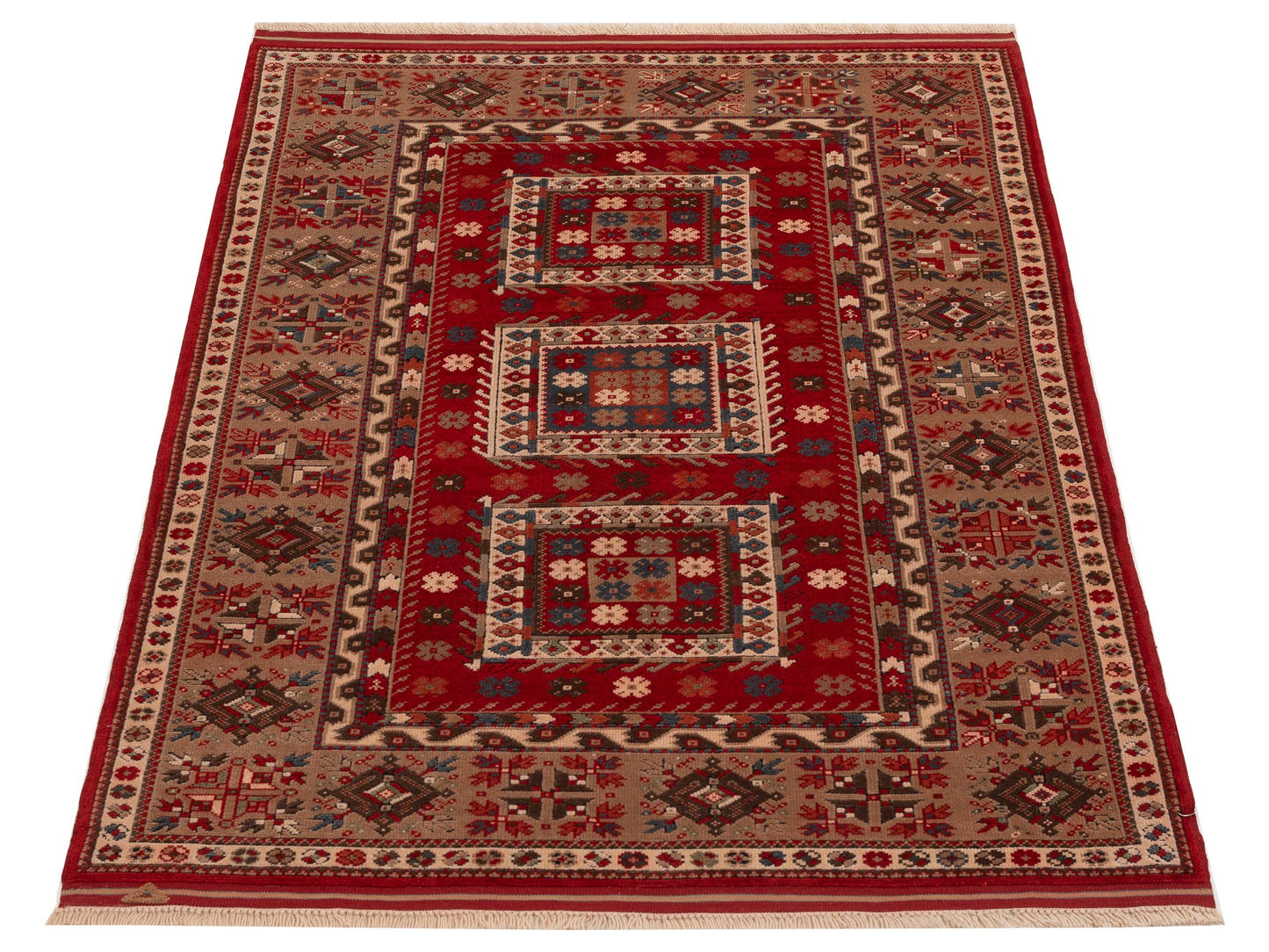 Turkish Shirwan 145238 Red Brown 4.8x7 Hand Knotted Rug