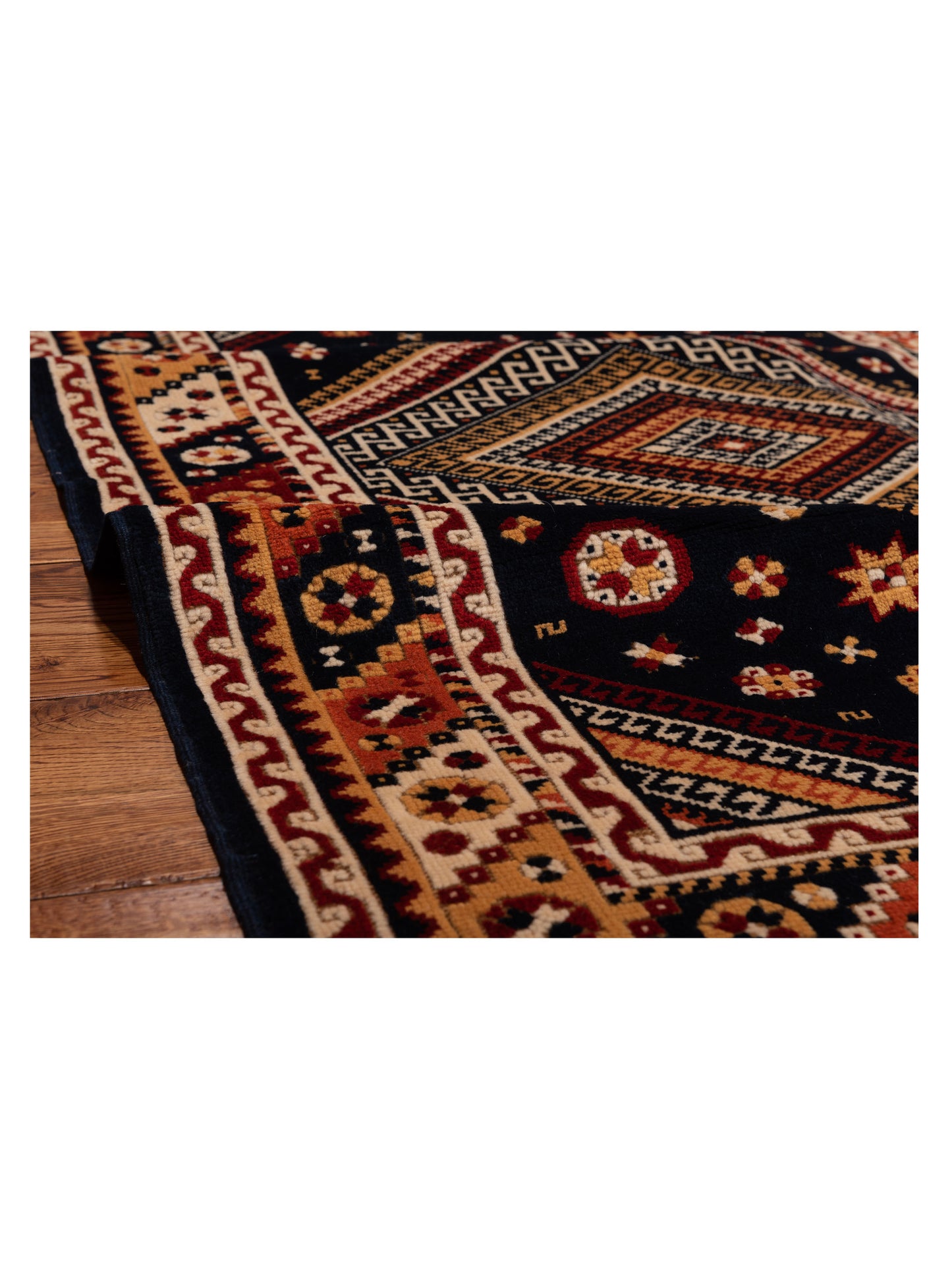 Turkish Shirwan 145239 Navy Orange 3.10x5.7 Hand Knotted Rug