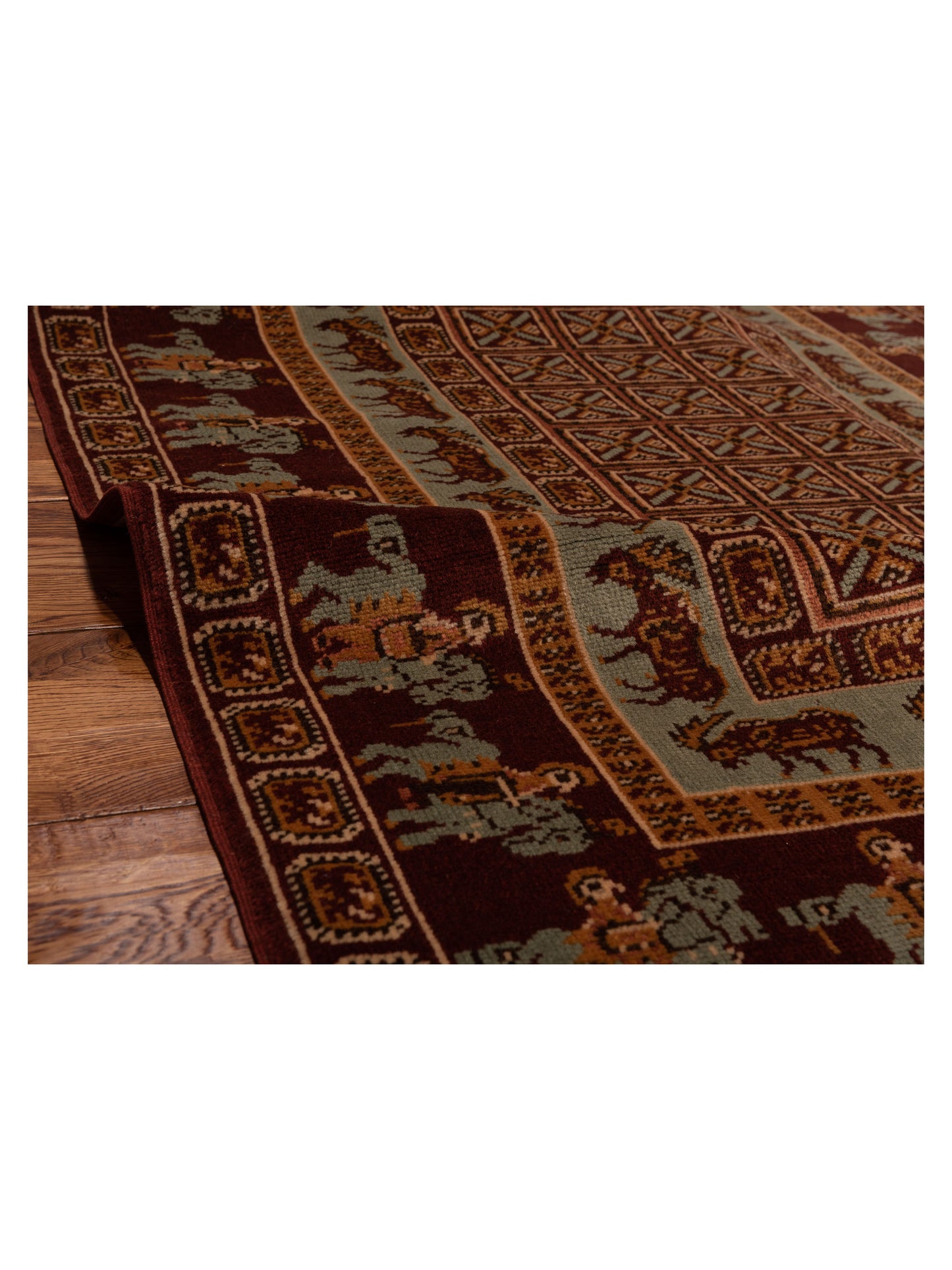 Turkish Shirwan 145240 Blue Red 4x5.10 Hand Knotted Rug