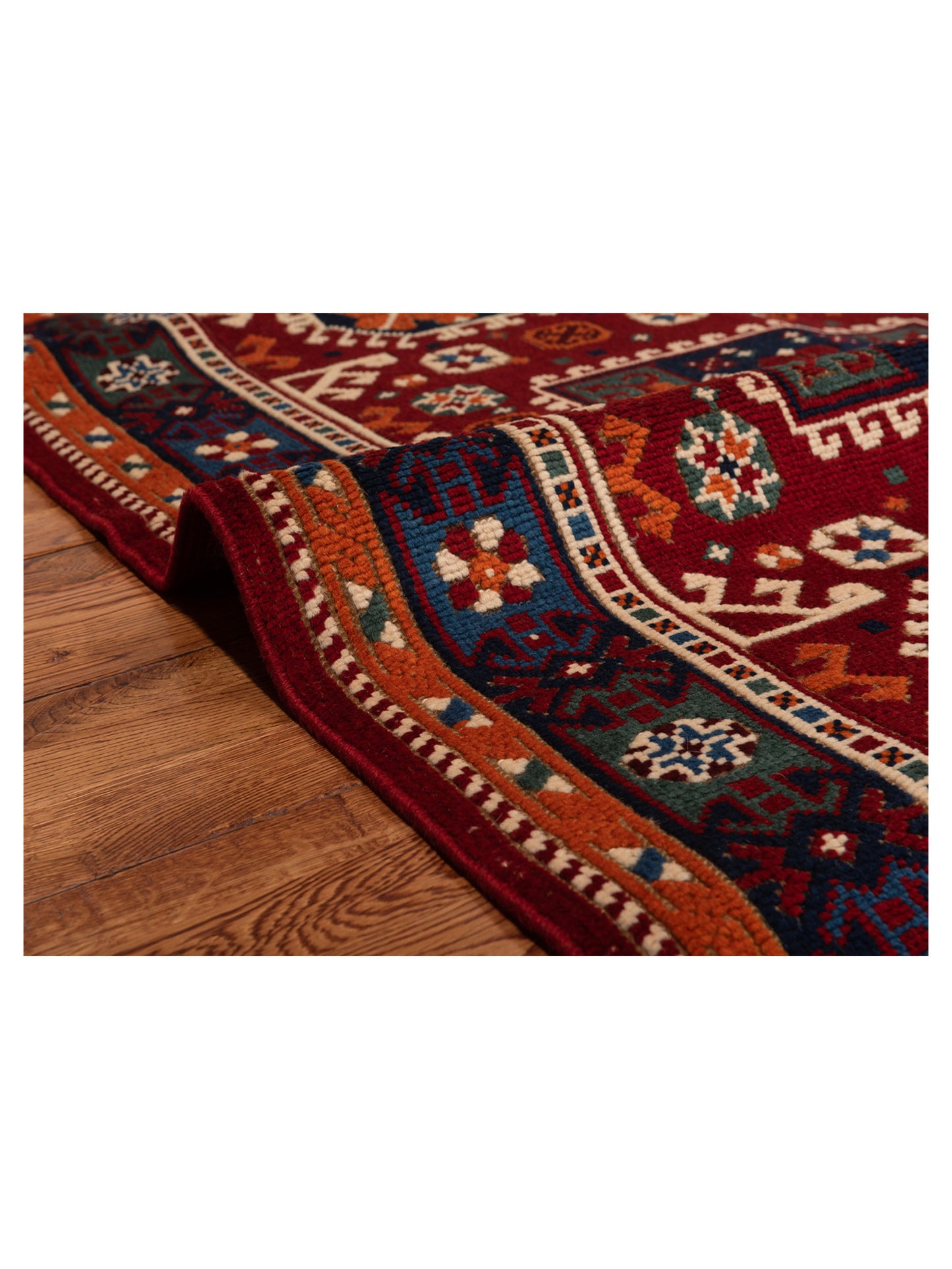 Turkish Shirwan 145241 Red Orange 4.2x5.7 Hand Knotted Rug