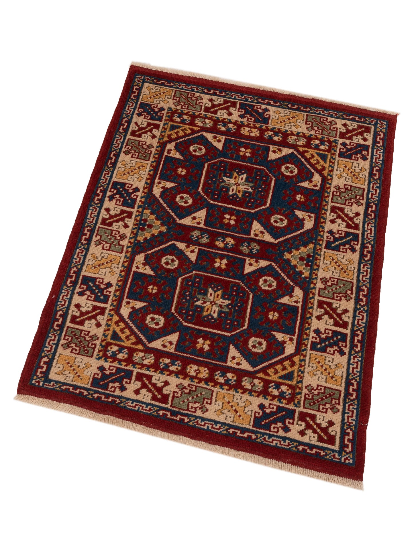 Turkish Shirwan 145242 Navy Ivory 3.2x4.3 Hand Knotted Rug