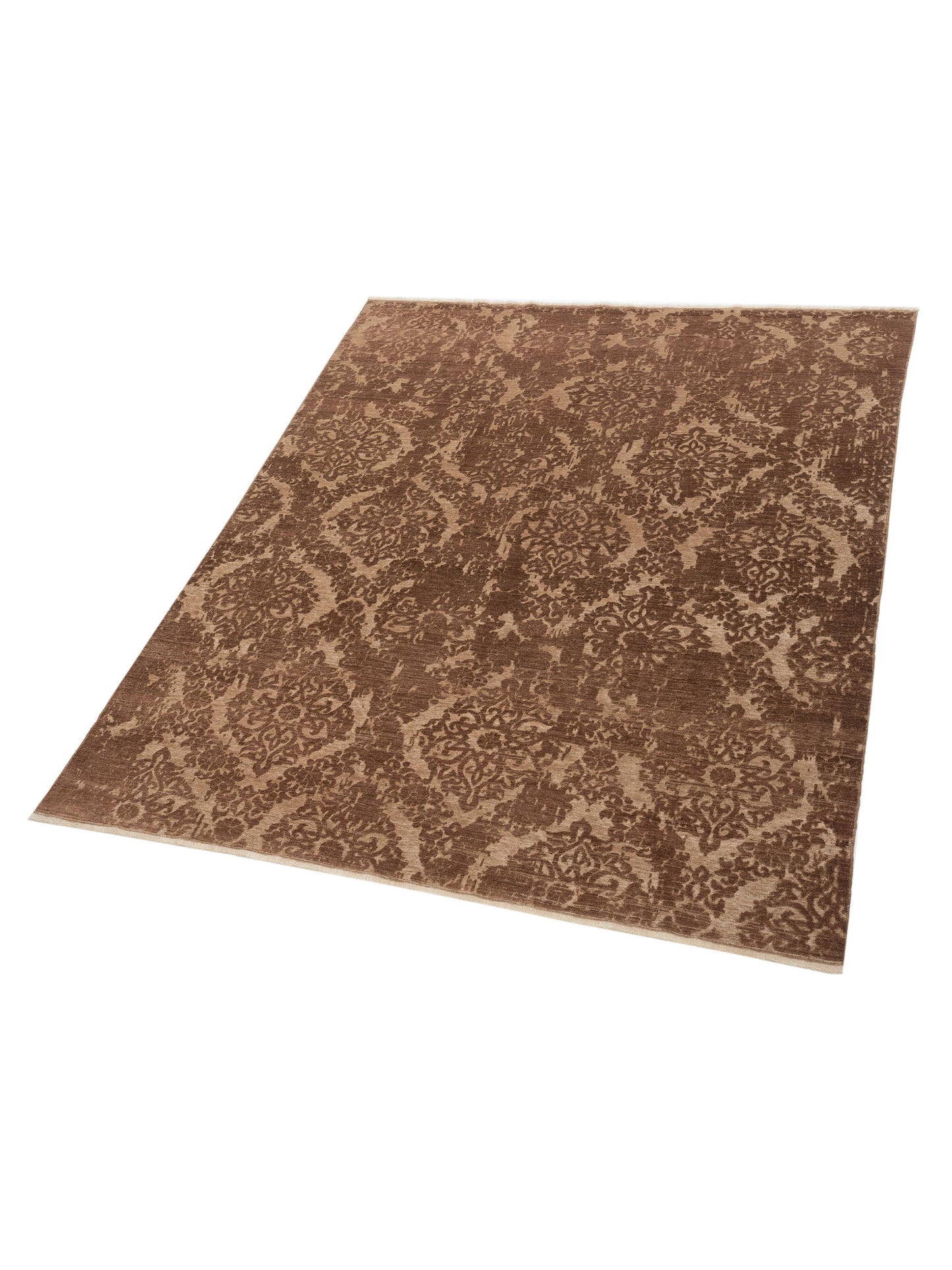 Defne Beony Brown Dark Brown 8.1x9.10 Hand Knotted Rug