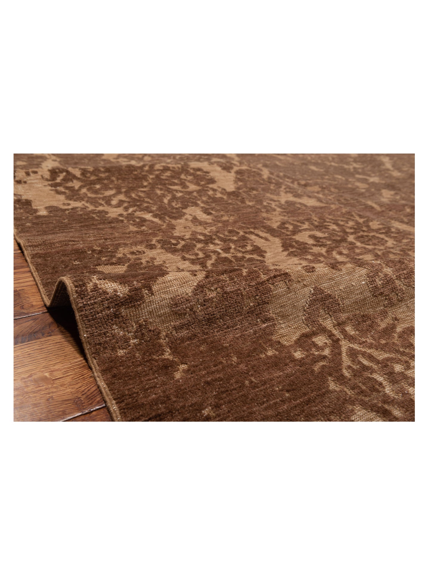 Defne Beony Brown Dark Brown 8.1x9.10 Hand Knotted Rug
