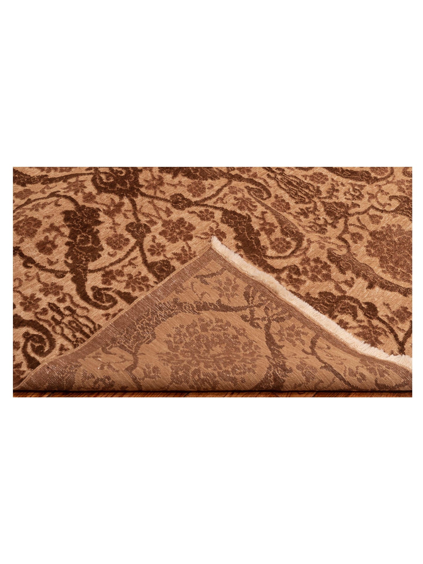 Defne Orchid Brown Ice Blue 6.7x9.9 Hand Knotted Rug