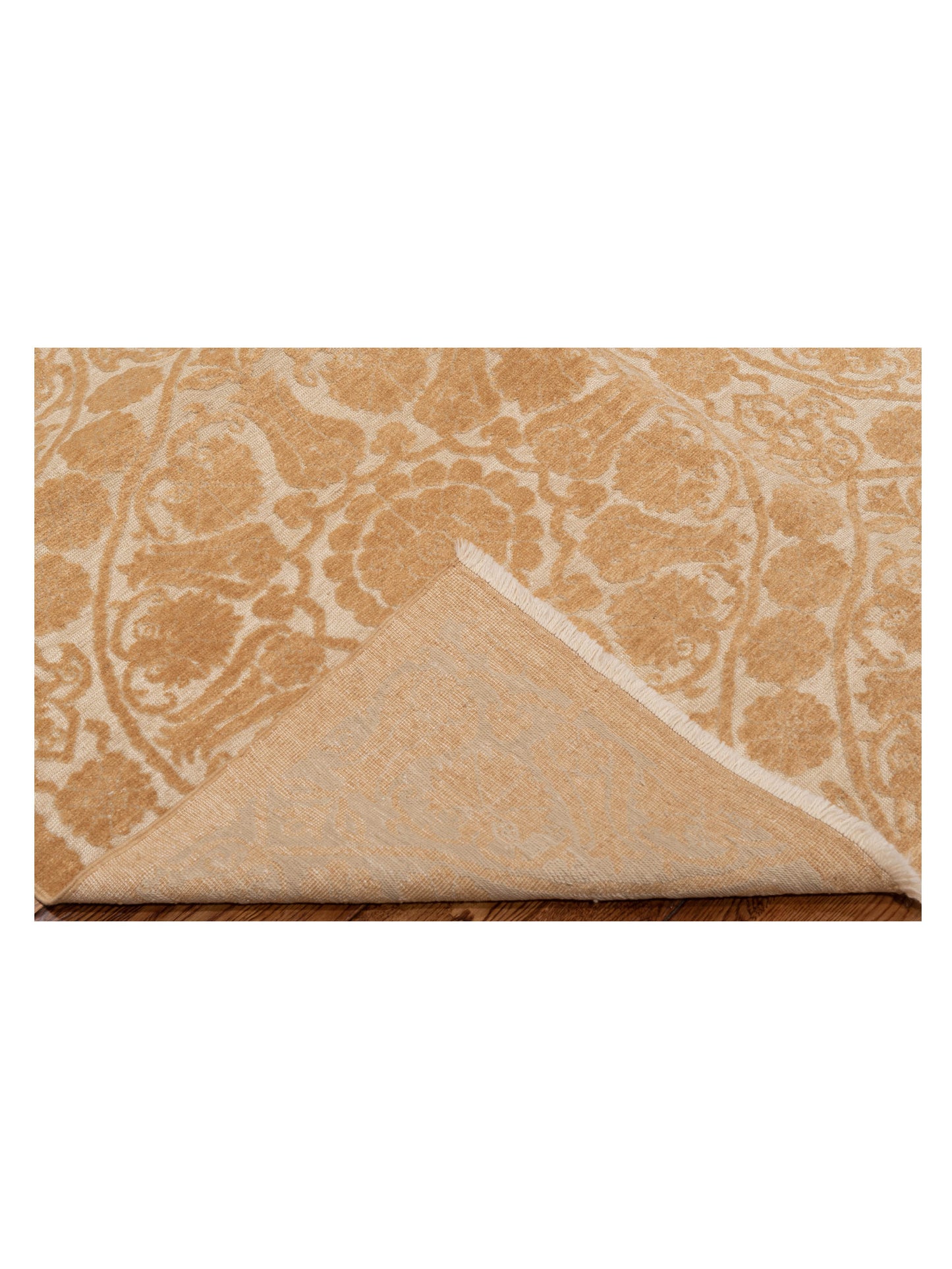 Defne Lotus Ivory Gold 9x12 Hand Knotted Rug