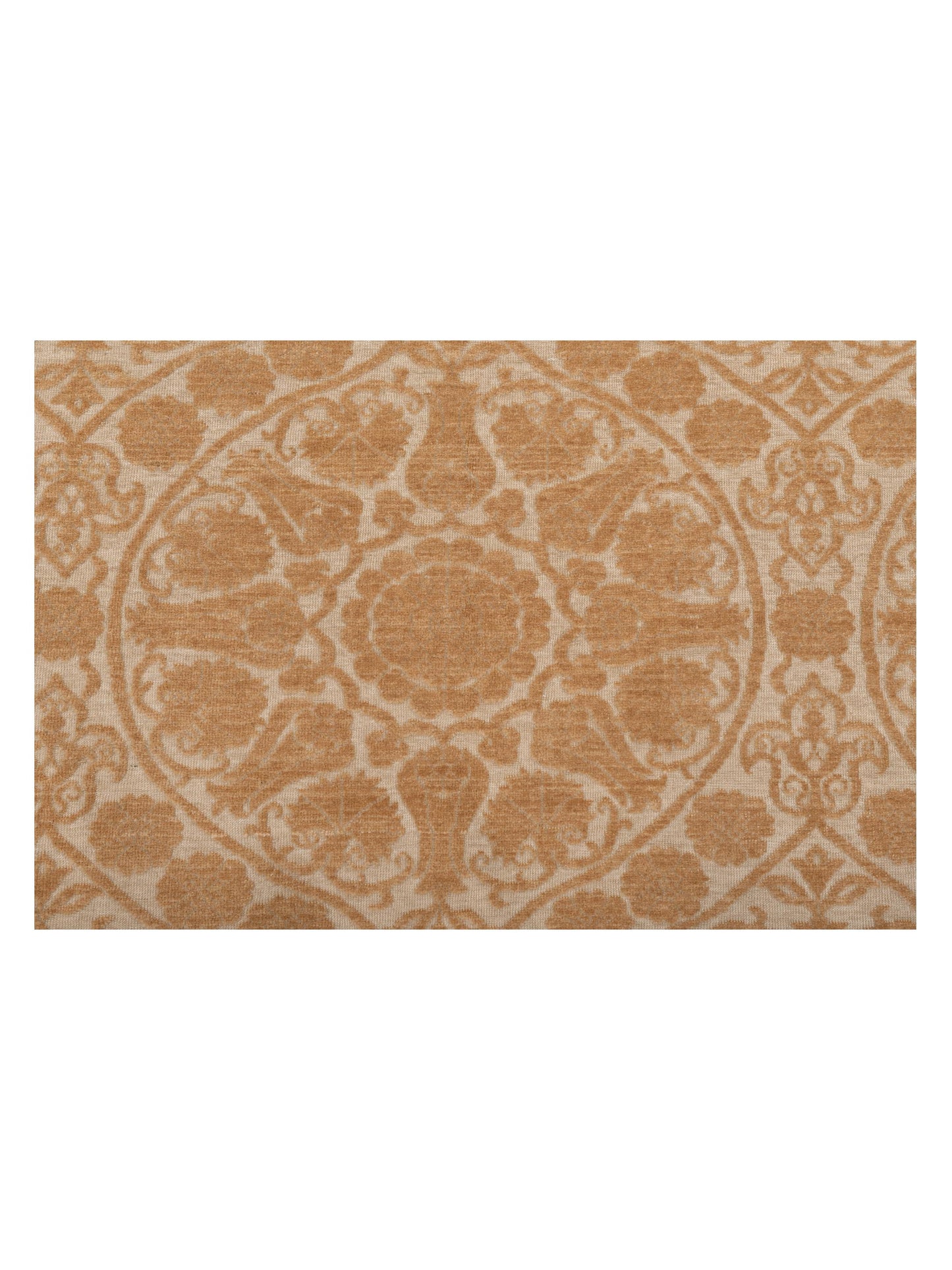 Defne Lotus Ivory Gold 9x12 Hand Knotted Rug
