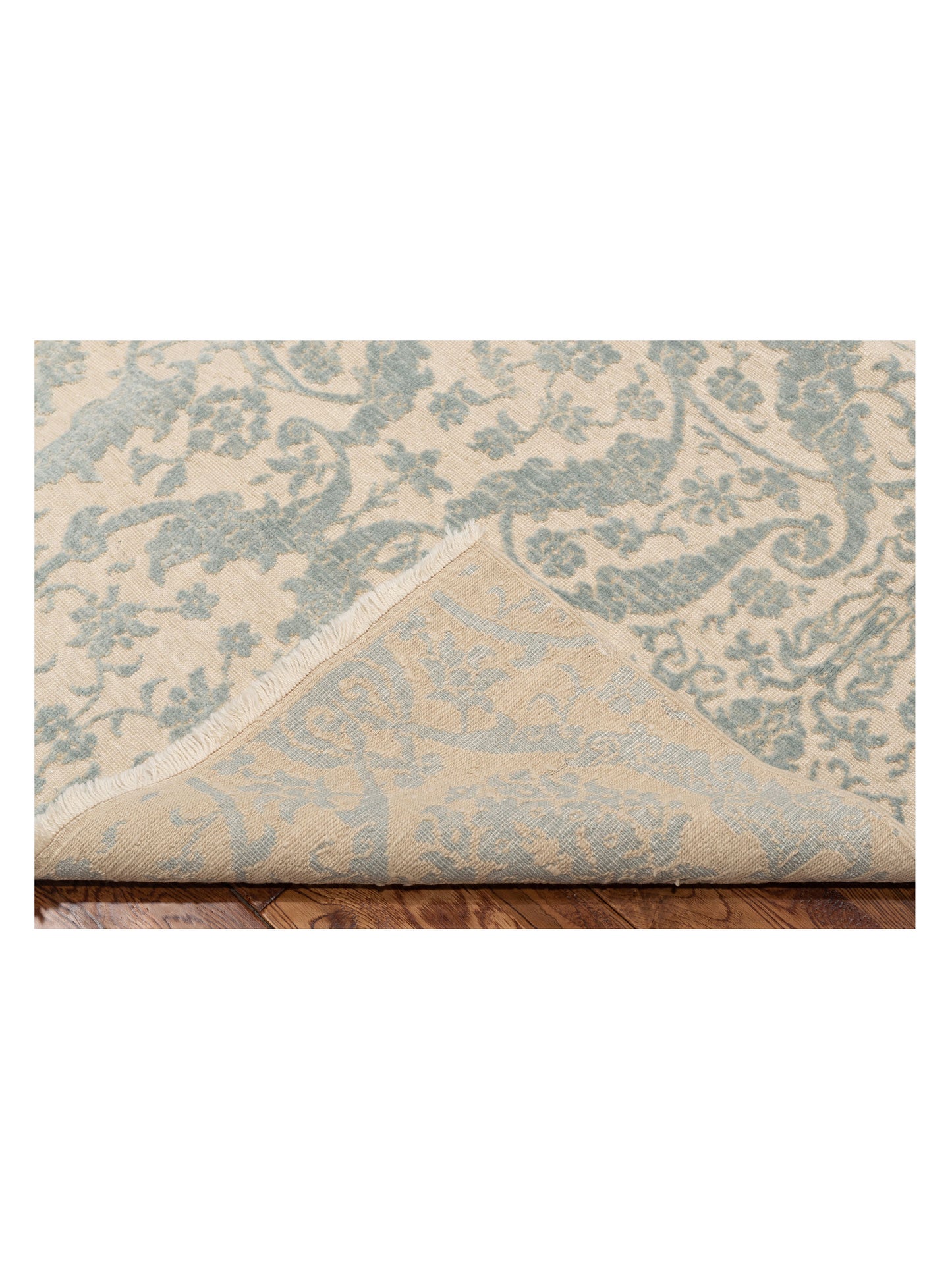 Defne Orchid Beige Ice Blue 6.10x9.5 Hand Knotted Rug