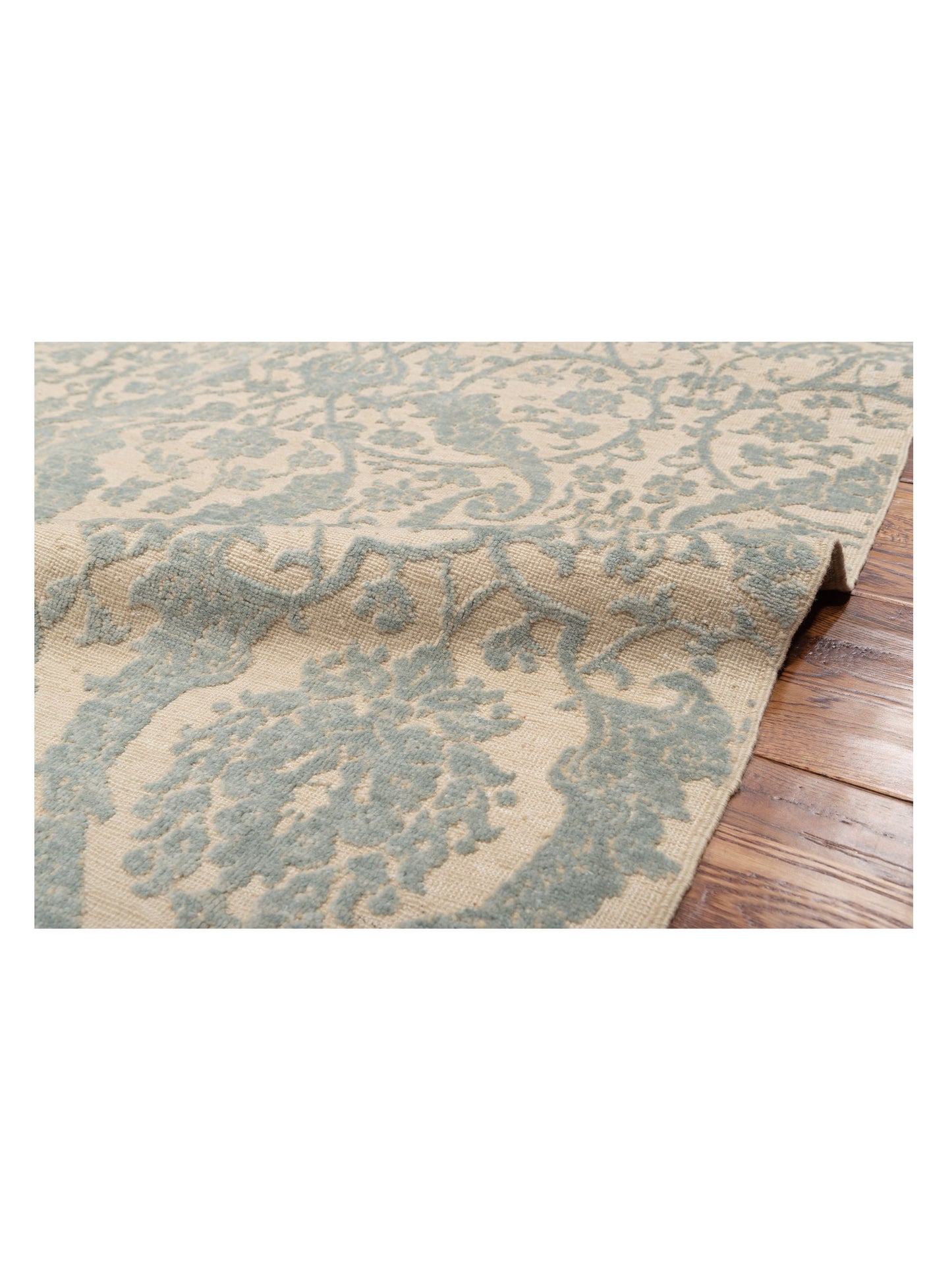 Defne Orchid Beige Ice Blue 6.10x9.5 Hand Knotted Rug