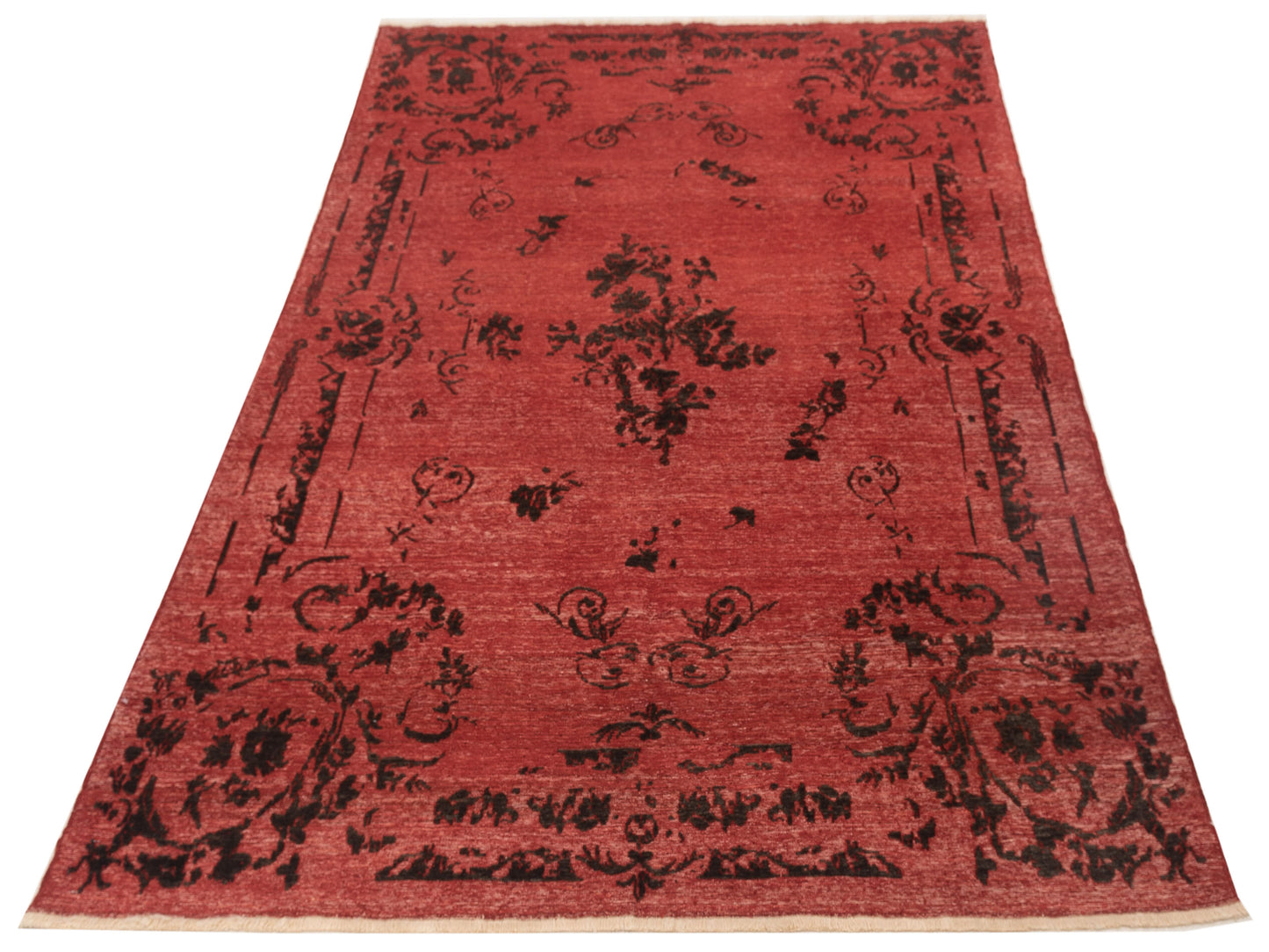 Defne Clove Red Charcoal 6.3x9.3 Hand Knotted Rug