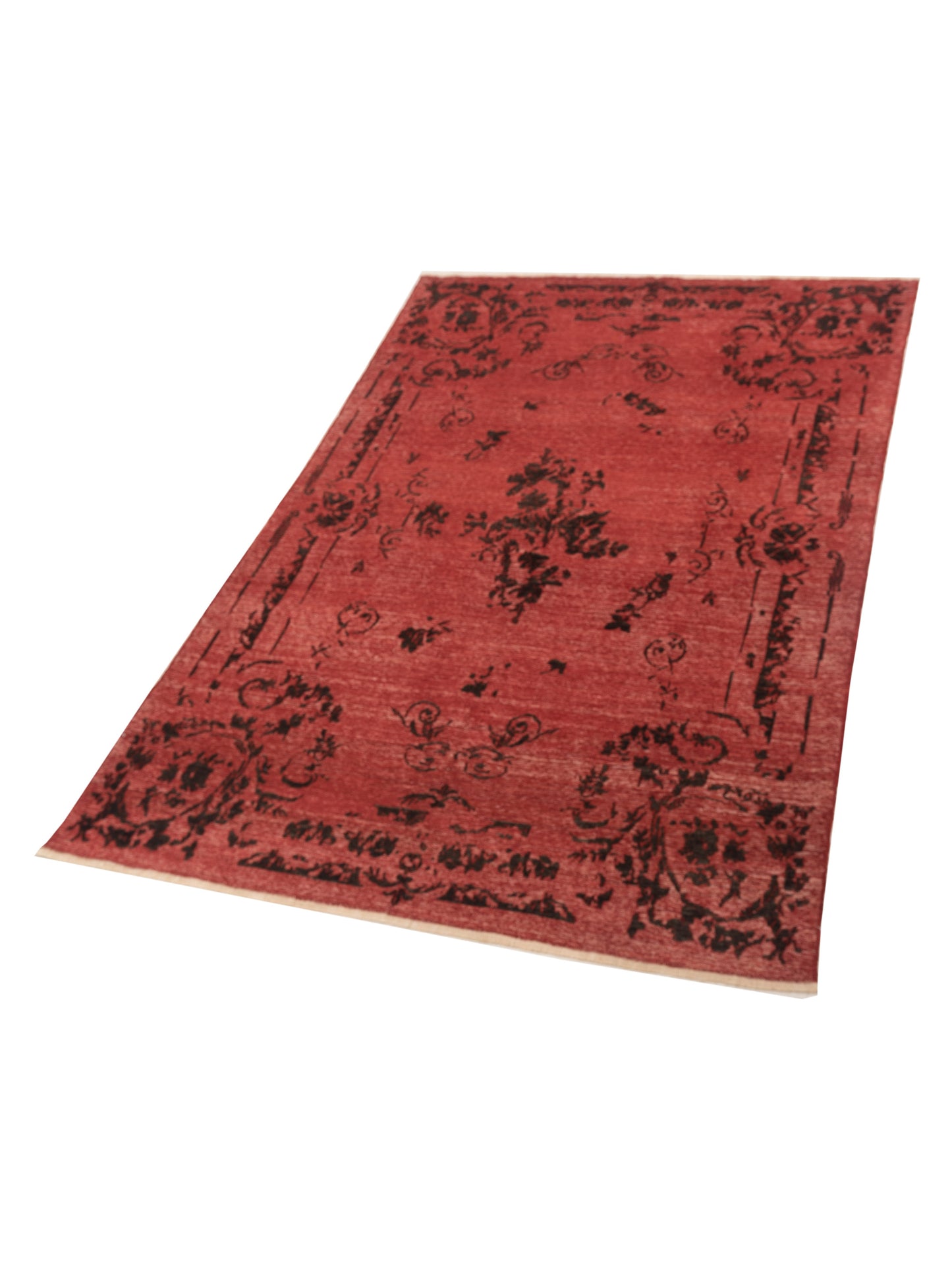 Defne Clove Red Charcoal 6.3x9.3 Hand Knotted Rug