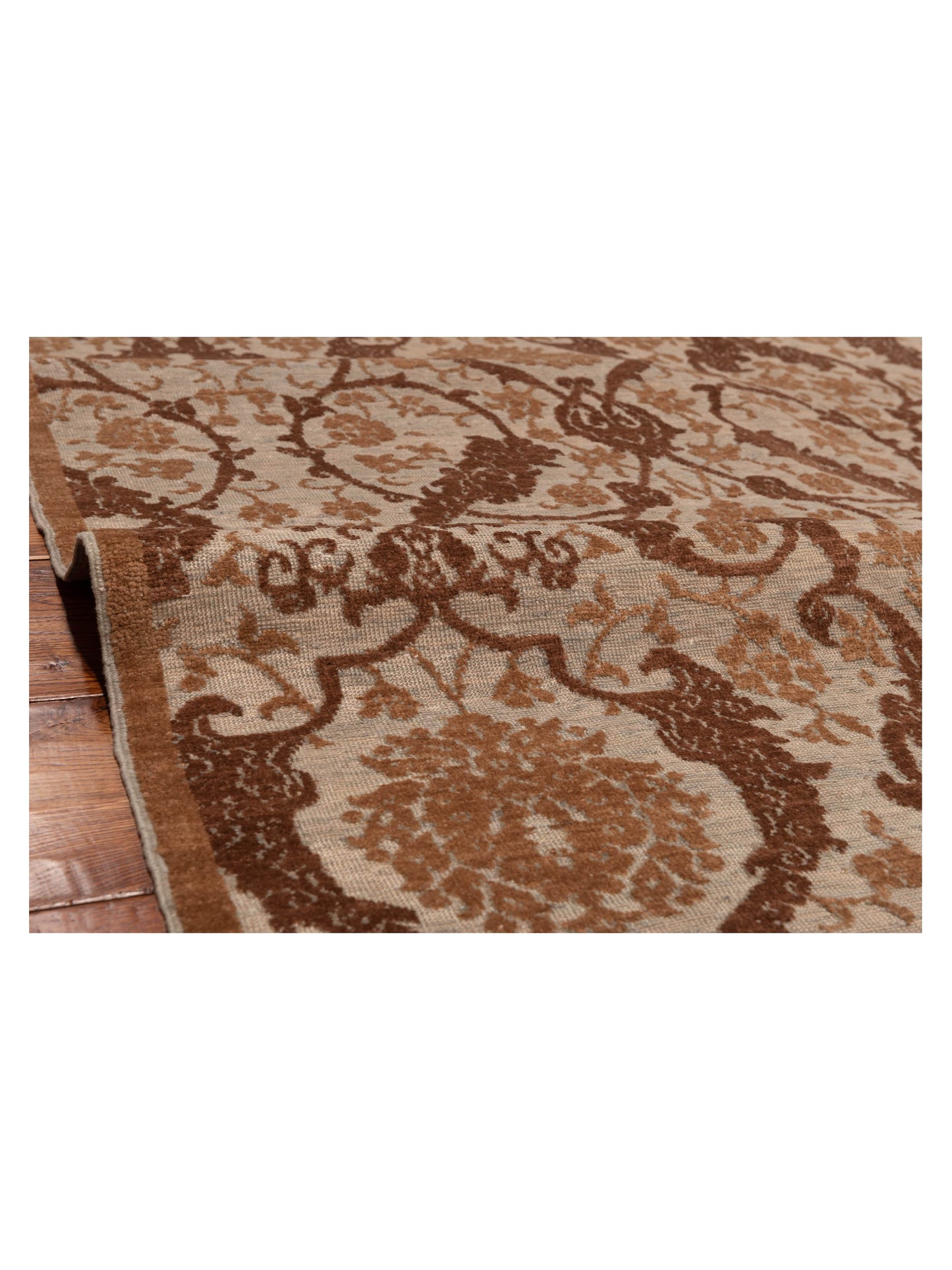 Defne Orchid Beige Brown 6.6x9.7 Hand Knotted Rug