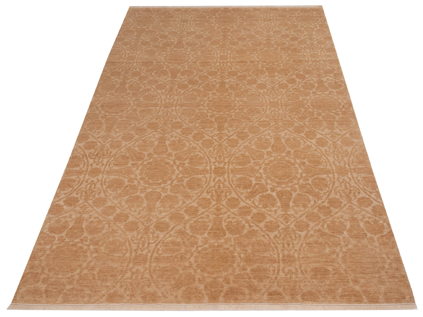 Defne Lotus Gold Gold 6.7x9.9 Hand Knotted Rug