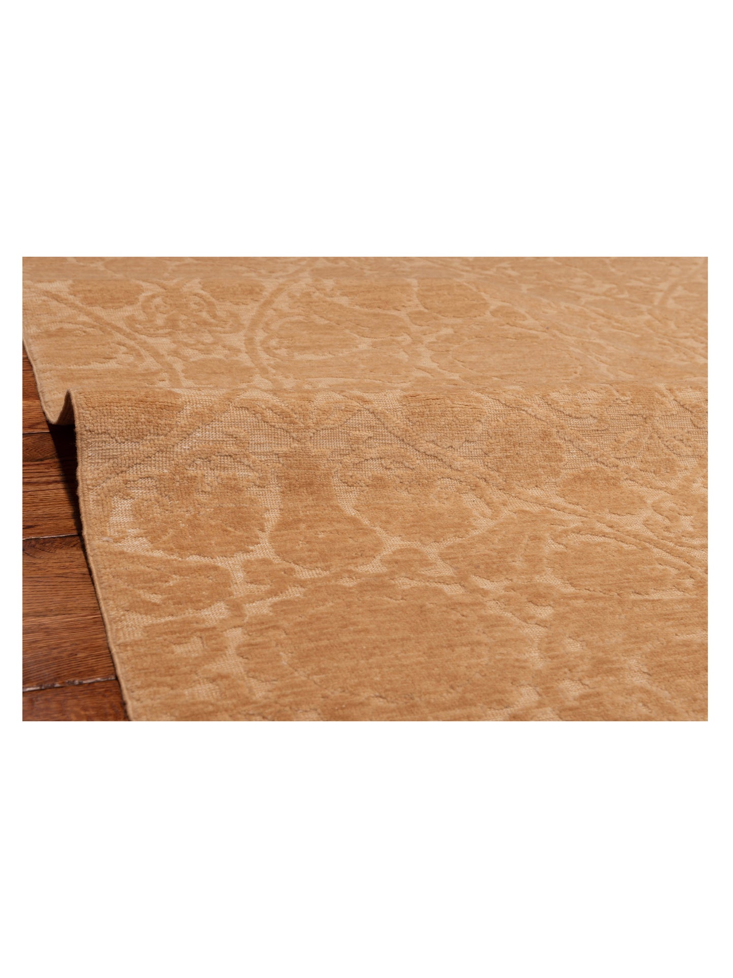Defne Lotus Gold Gold 6.7x9.9 Hand Knotted Rug