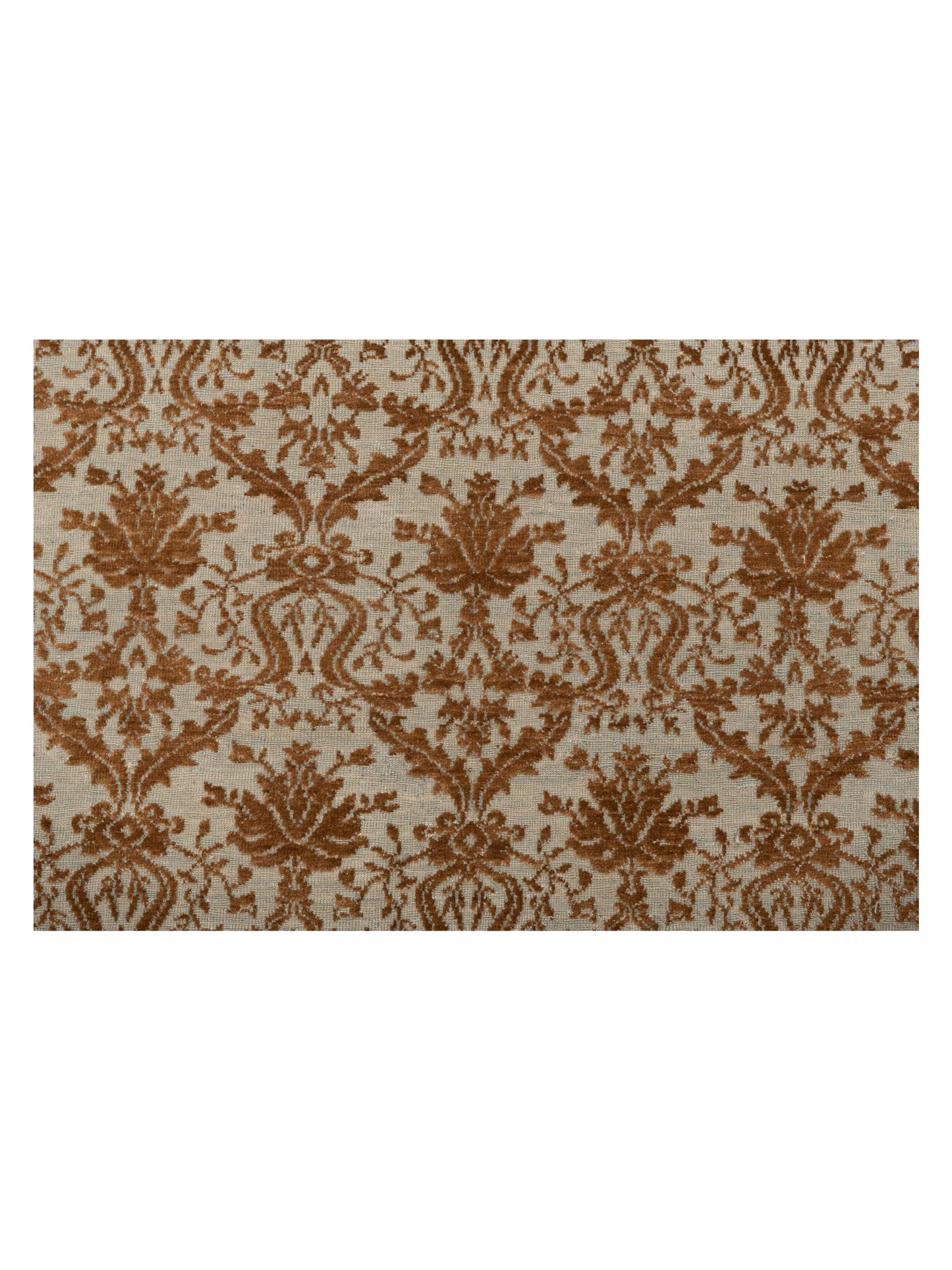 Defne Begonia Ice Blue Light Brown 9x11.5 Hand Knotted Rug