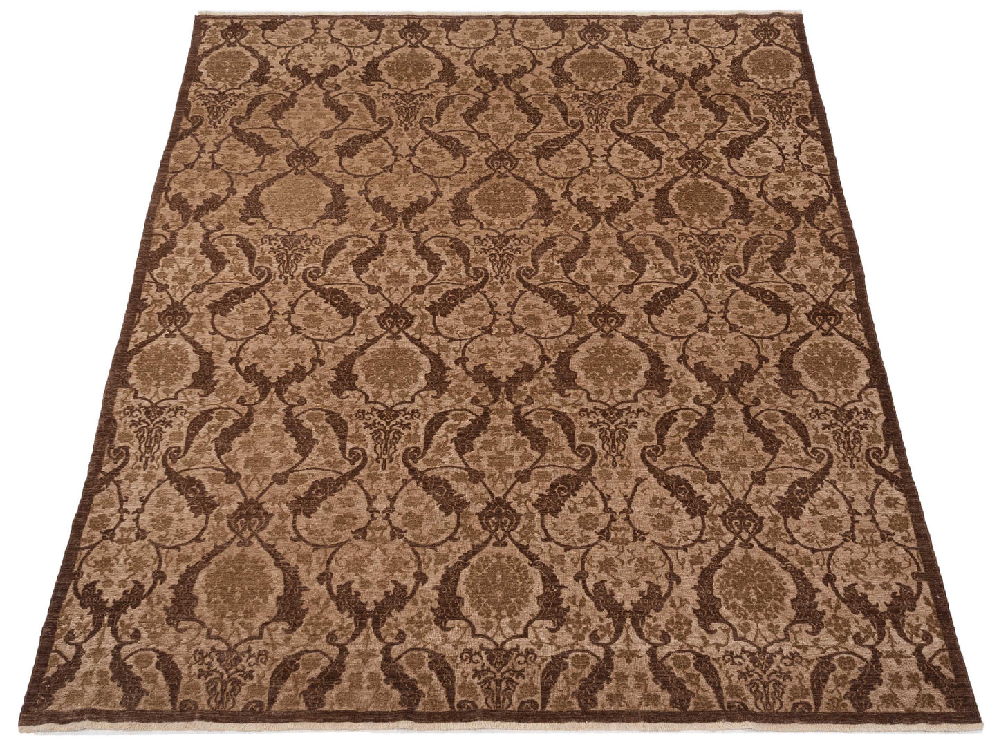 Defne Orchid Brown Brown 9.1x11.4 Hand Knotted Rug