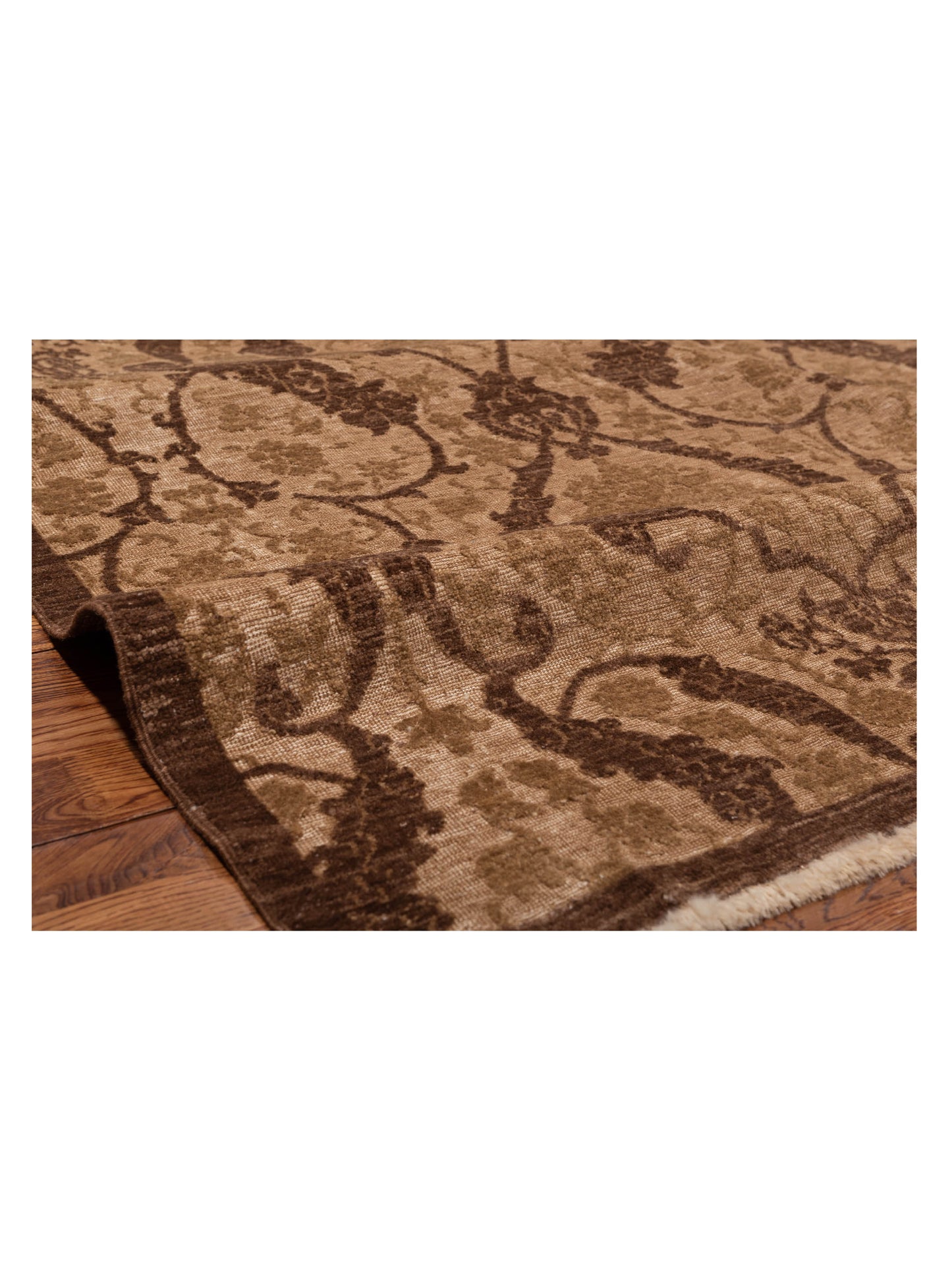 Defne Orchid Brown Brown 9.1x11.4 Hand Knotted Rug