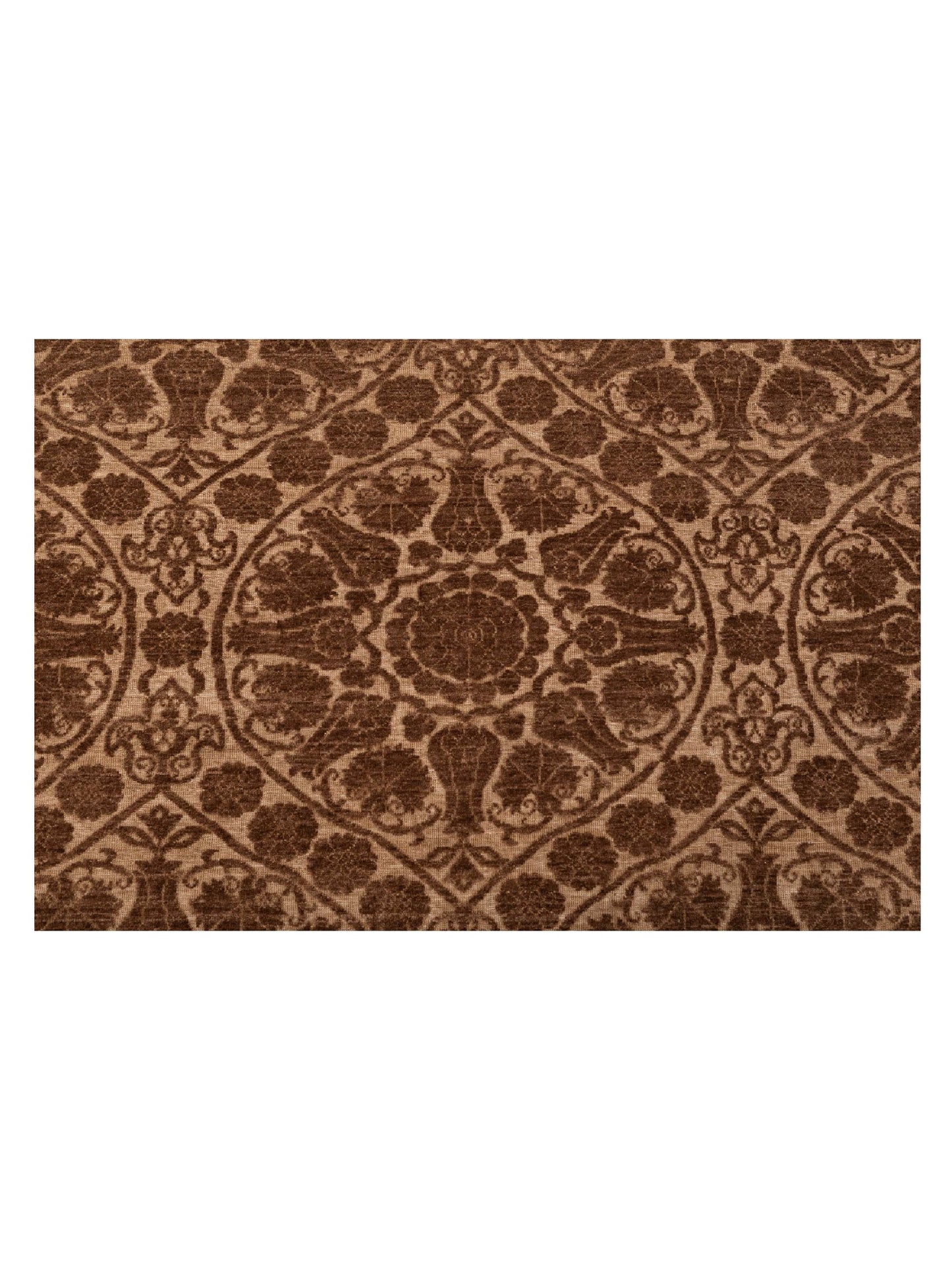 Defne Lotus Brown Dark Brown 9.11x13.8 Hand Knotted Rug