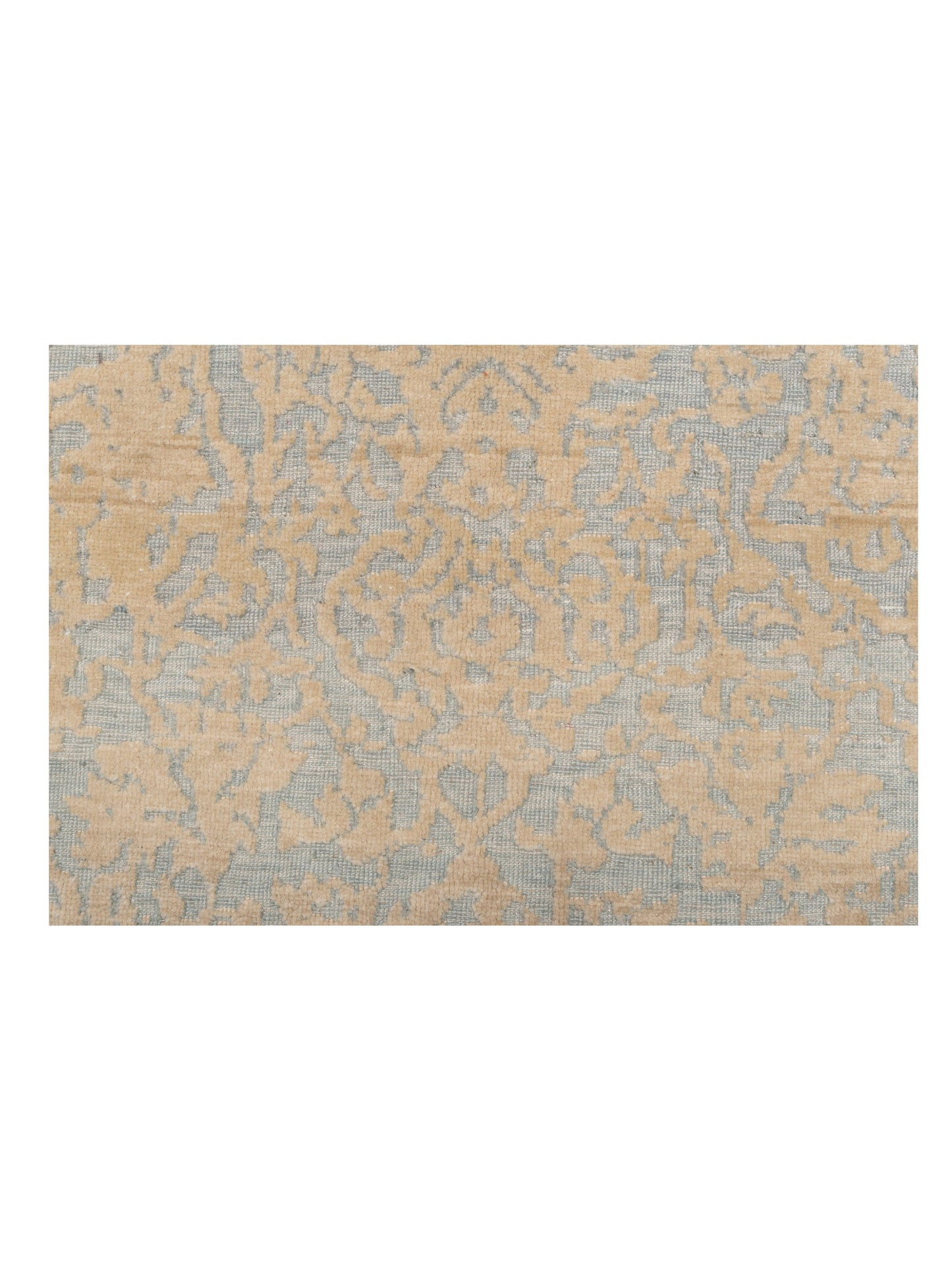 Defne Emet Ice Blue Ivory 6.6x9.9 Hand Knotted Rug