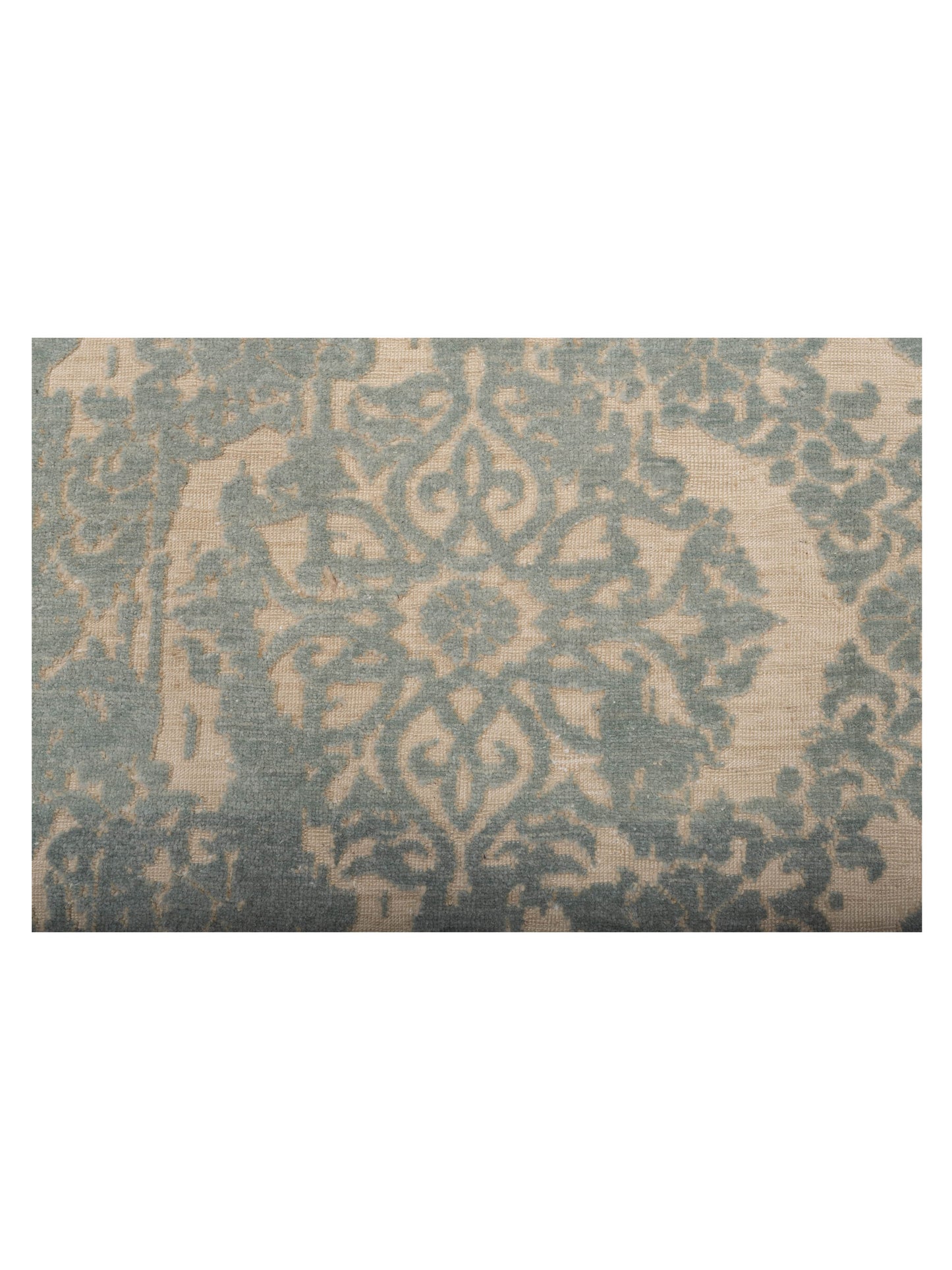 Defne Beony Ivory Ice Blue 7.10x10 Hand Knotted Rug