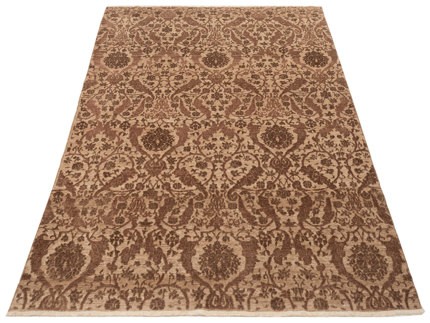 Defne Orchid Brown Brown 6.7x9.5 Hand Knotted Rug