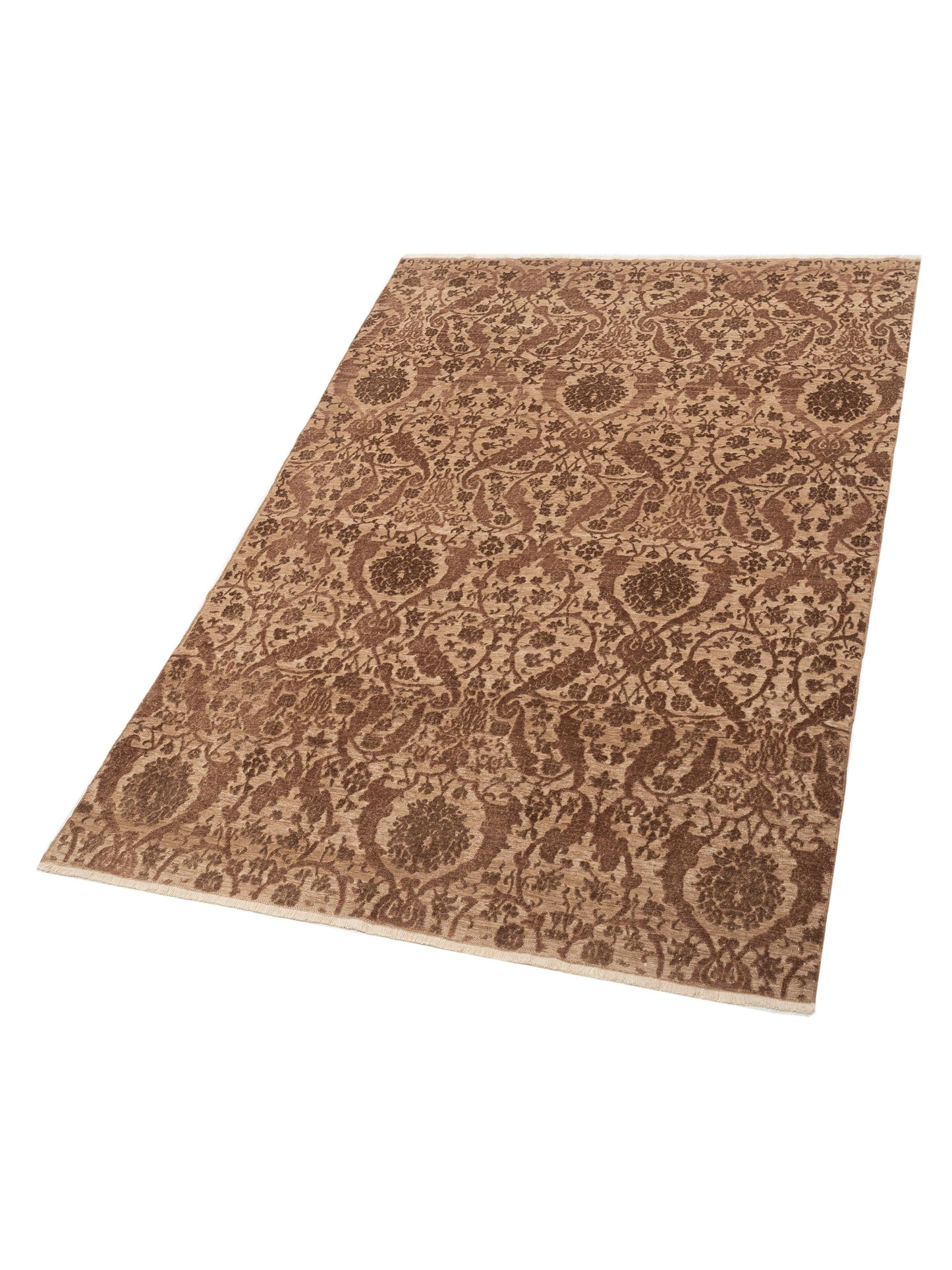 Defne Orchid Brown Brown 6.7x9.5 Hand Knotted Rug