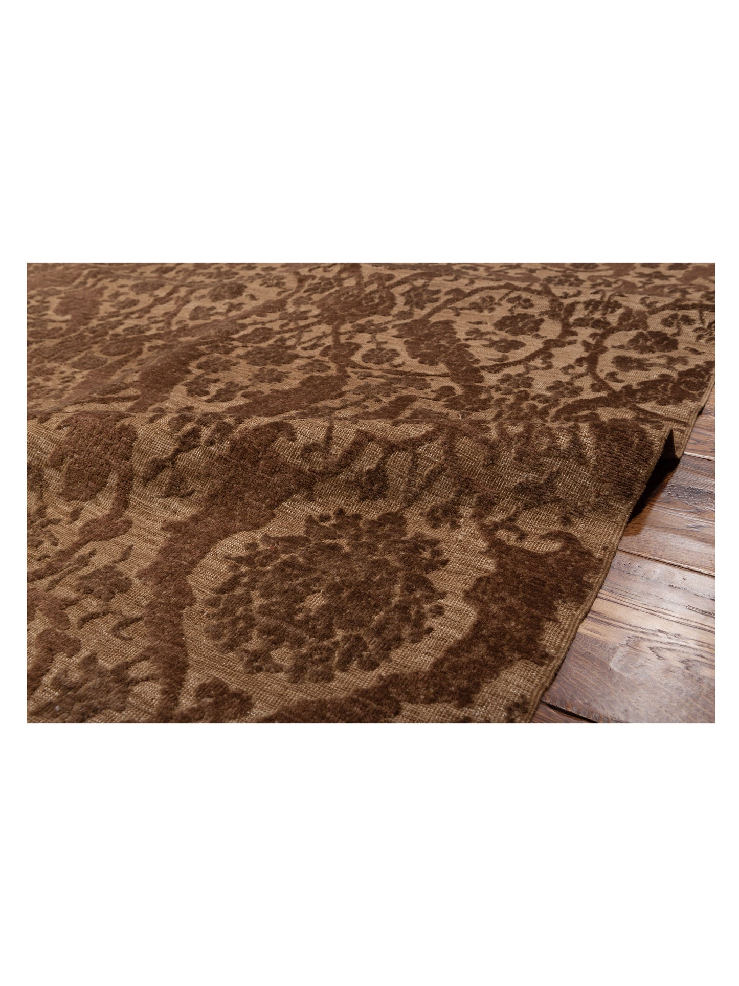 Defne Orchid Brown Brown 6.7x9.5 Hand Knotted Rug