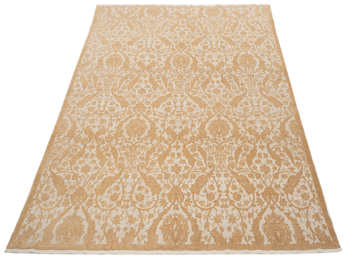 Defne Orchid Ivory Gold 8.1x9.10 Hand Knotted Rug