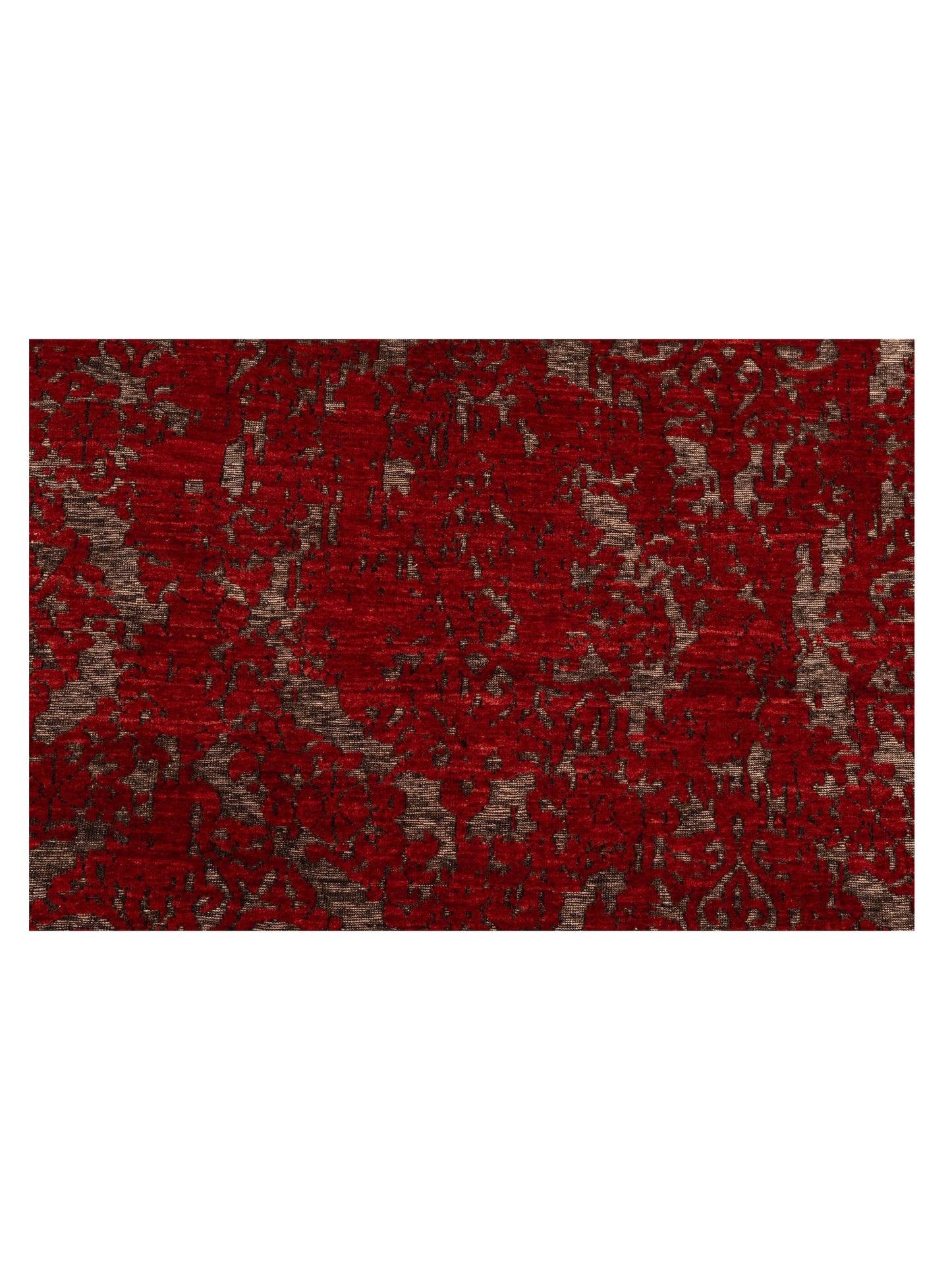 Defne Beony Charcoal Red 5.7x8.1 Hand Knotted Rug
