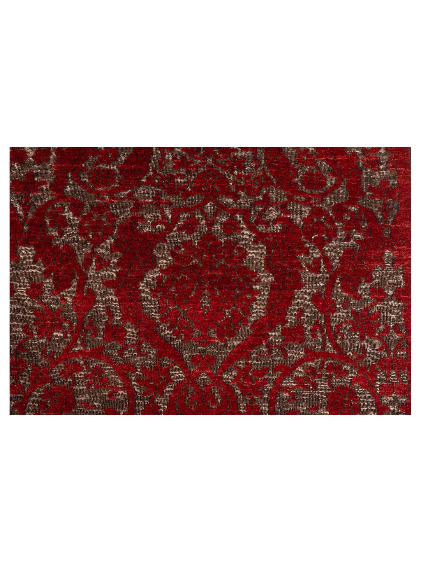 Defne Orchid Charcoal Red 5.7x8 Hand Knotted Rug