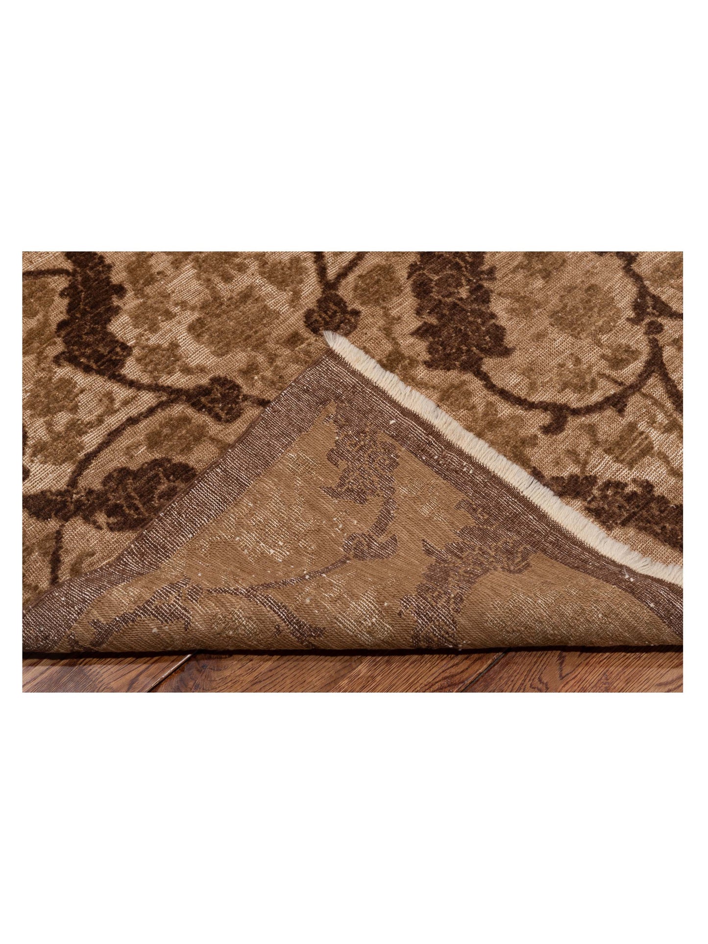 Defne Orchid Brown Brown 8.1x9.8 Hand Knotted Rug