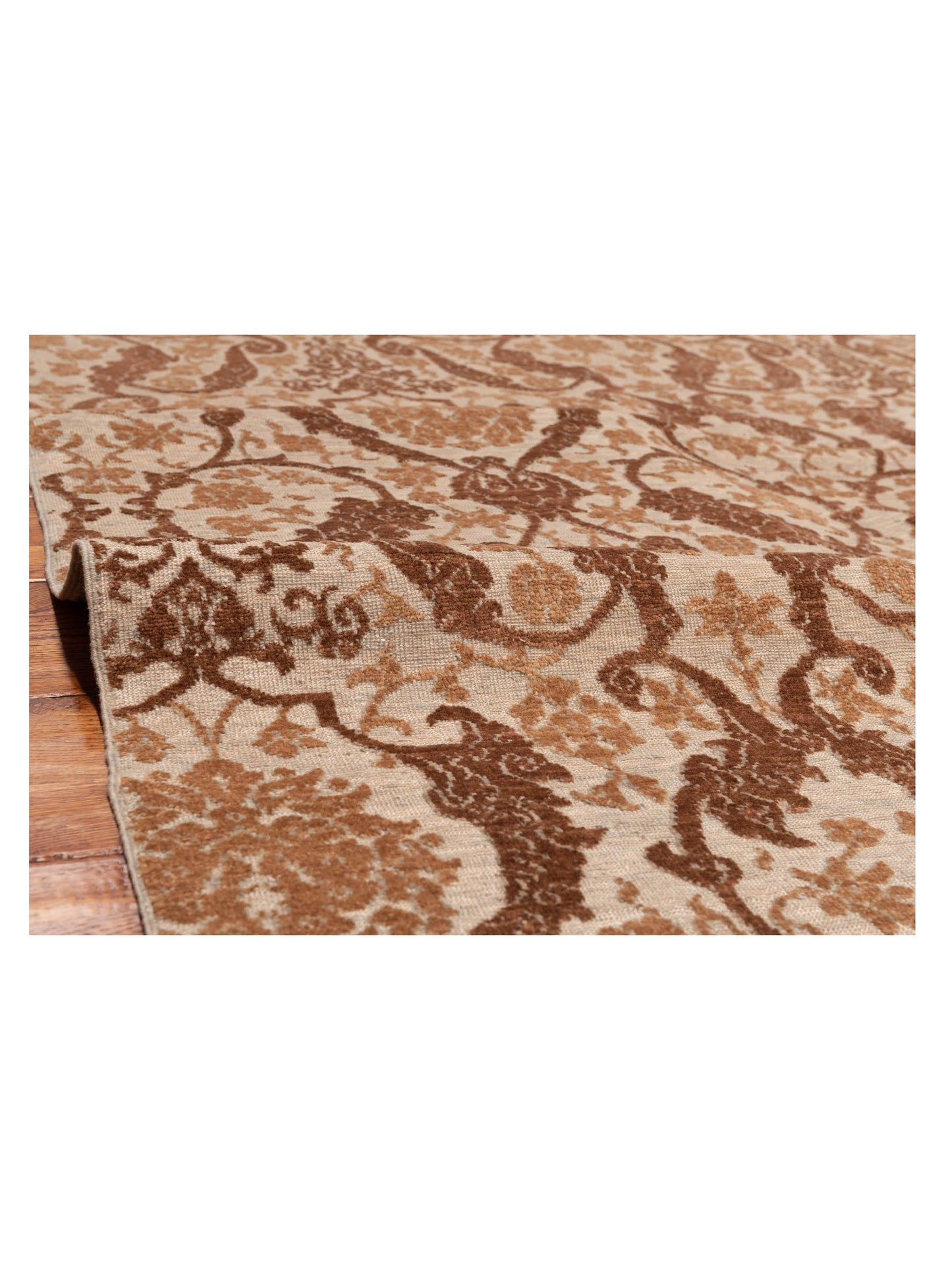 Defne Orchid Beige Dark Brown 5.7x8 Hand Knotted Rug