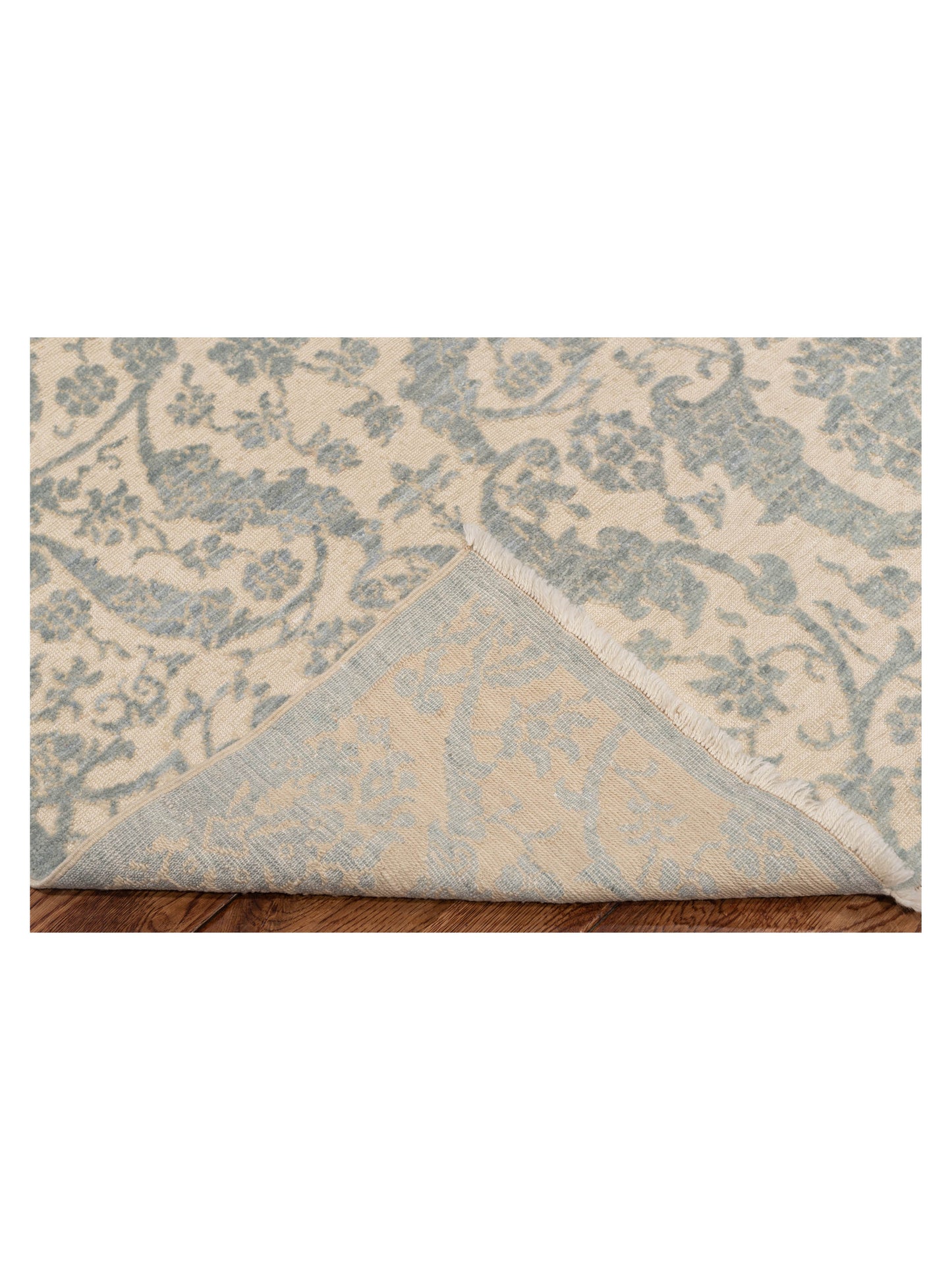 Defne Orchid Beige Ice Blue 5.7x7.7 Hand Knotted Rug