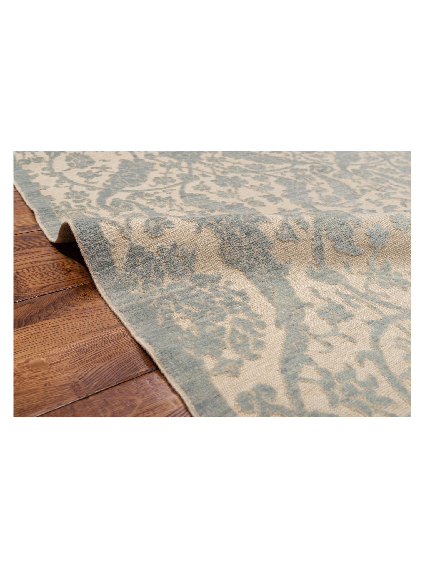 Defne Orchid Beige Ice Blue 5.7x7.7 Hand Knotted Rug
